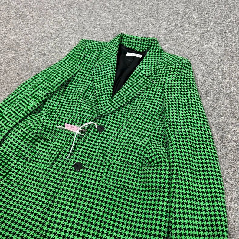 Balenciaga Balenciaga Hourglass Green Plaid Jacket Size XS / US 0-2 / IT 36-38 - 3 Thumbnail