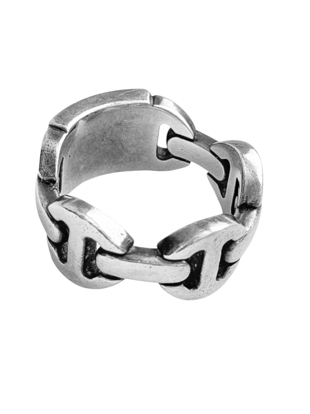 Hoorsenbuhs Brute Classic Tri-link Monogram Silver Ring Size ONE SIZE - 3 Thumbnail