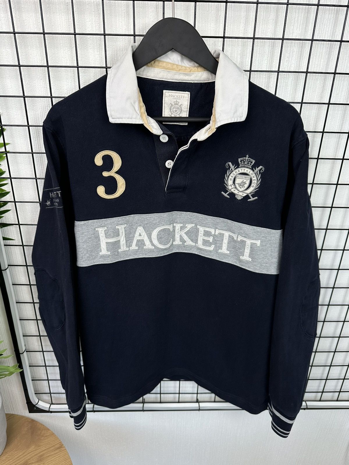 Hackett × Vintage Vintage Hackett London Snow polo team jersey #3 Men L Navy Size US L / EU 52-54 / 3 - 4 Thumbnail