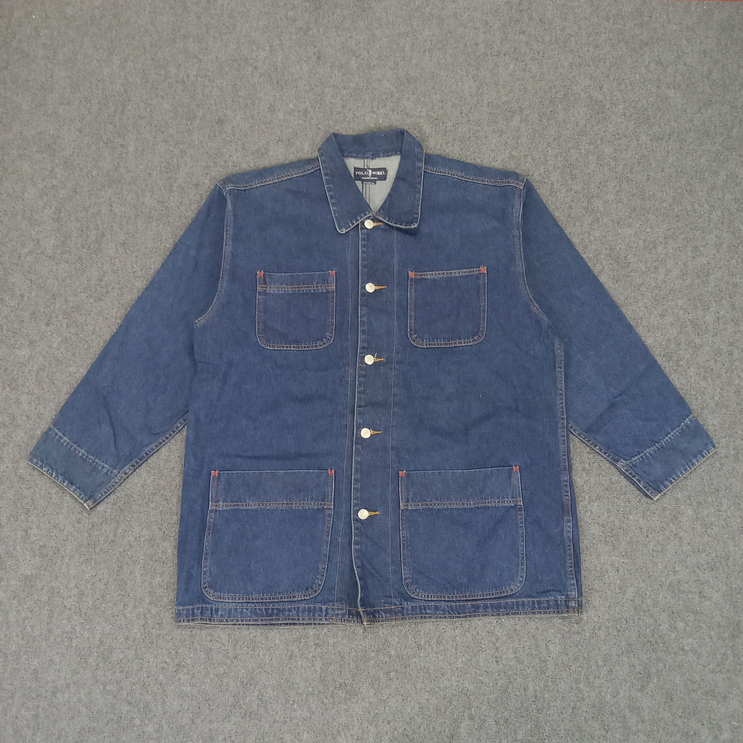 Polo Ralph Lauren × Vintage Polo Works Traditional Workwear Denim Jacket Size US L / EU 52-54 / 3 - 1 Thumbnail