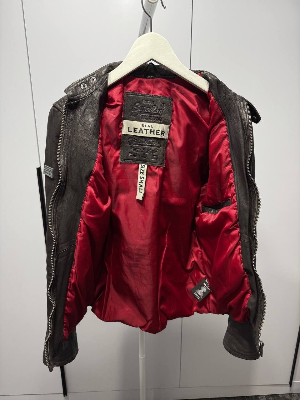 Superdry Superdry Dark Brown Leather Jacket size S Size US S / EU 44-46 / 1 - 9 Thumbnail