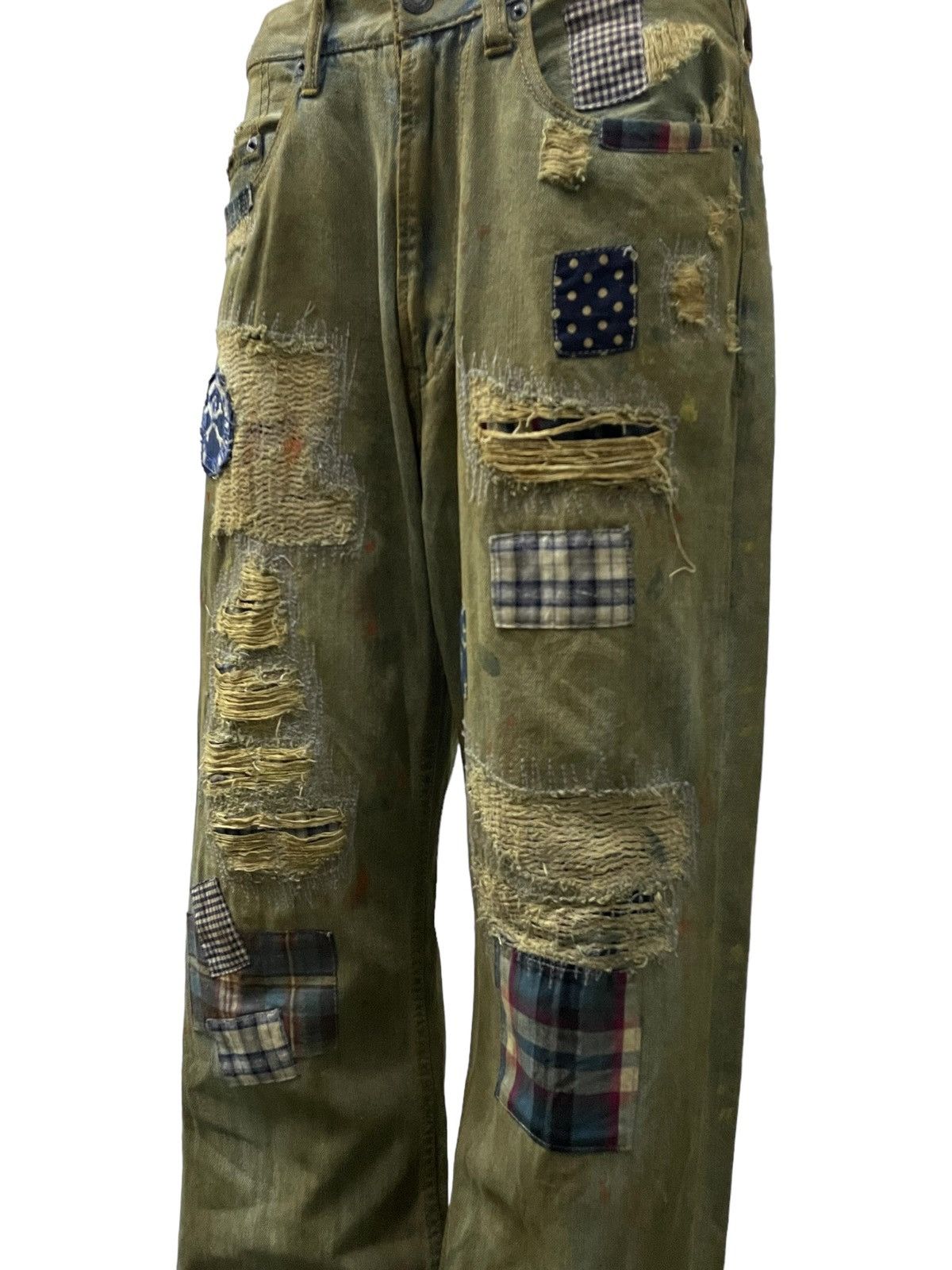 Japanese Brand × Junya Watanabe Junya Watanabe Style Patch Work Mud Wash Trompel’oiel Jeans Size US 30 / EU 46 - 7 Thumbnail