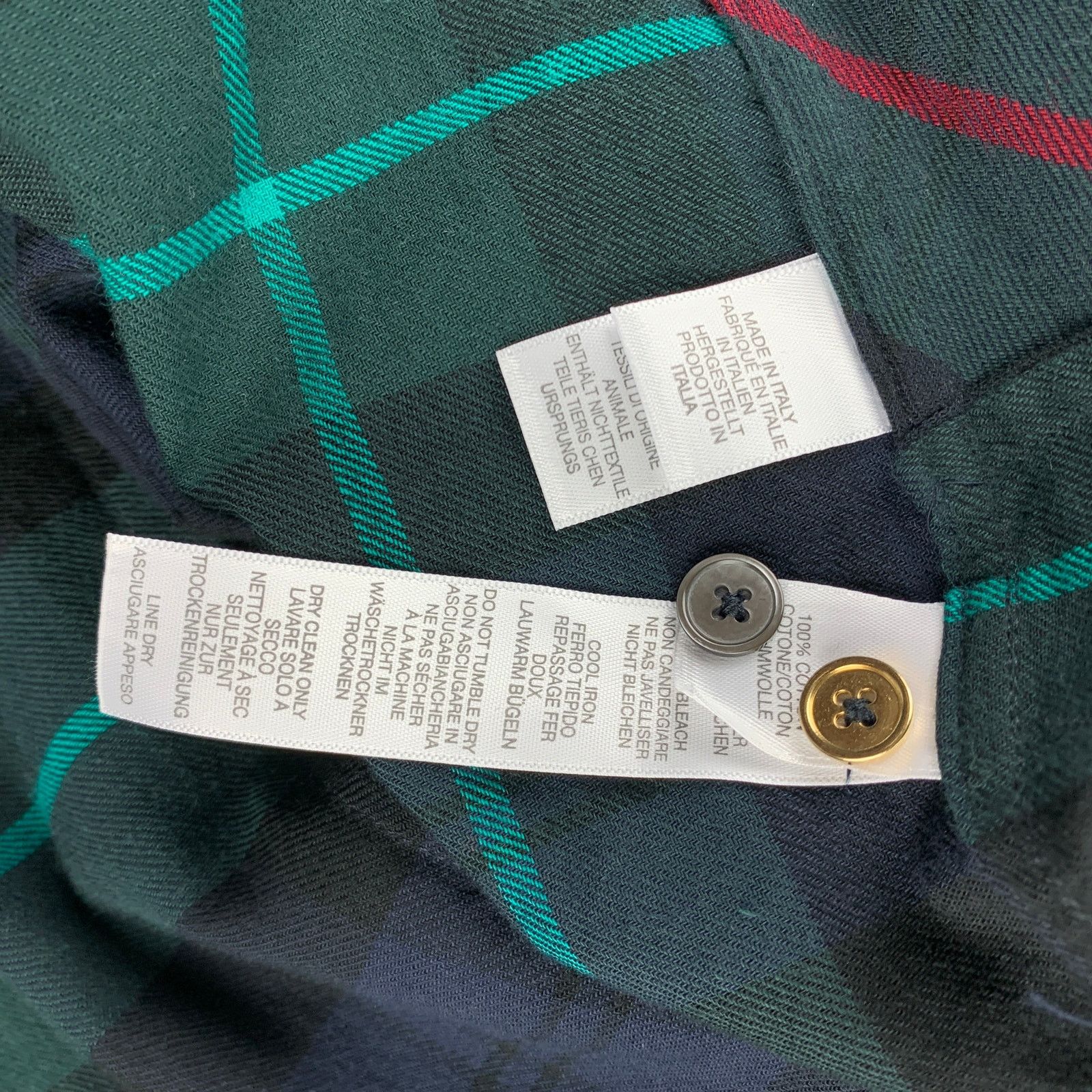 Paul Smith PAUL SMITH Size L Navy Green Plaid Cotton Button Up Shirt Size US L / EU 52-54 / 3 - 4 Thumbnail