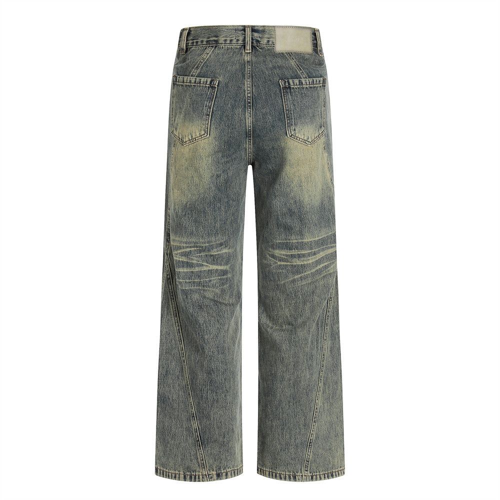 Vintage Punk Retro Washed Distressed Jeans Casual Straight Leg Men's Size US 32 / EU 48 - 2 Thumbnail