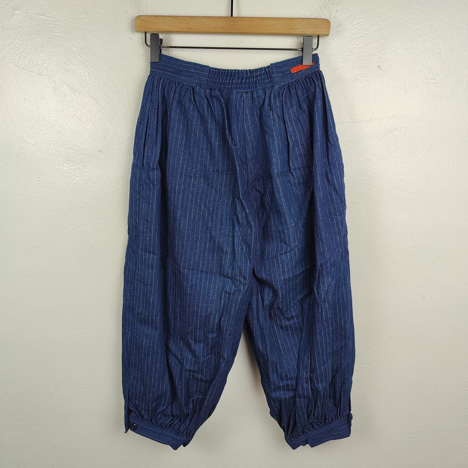 Other Vintage Via West Pants Womens Small Blue Barrel Striped Size 27" / US 4 / IT 40 - 7 Thumbnail