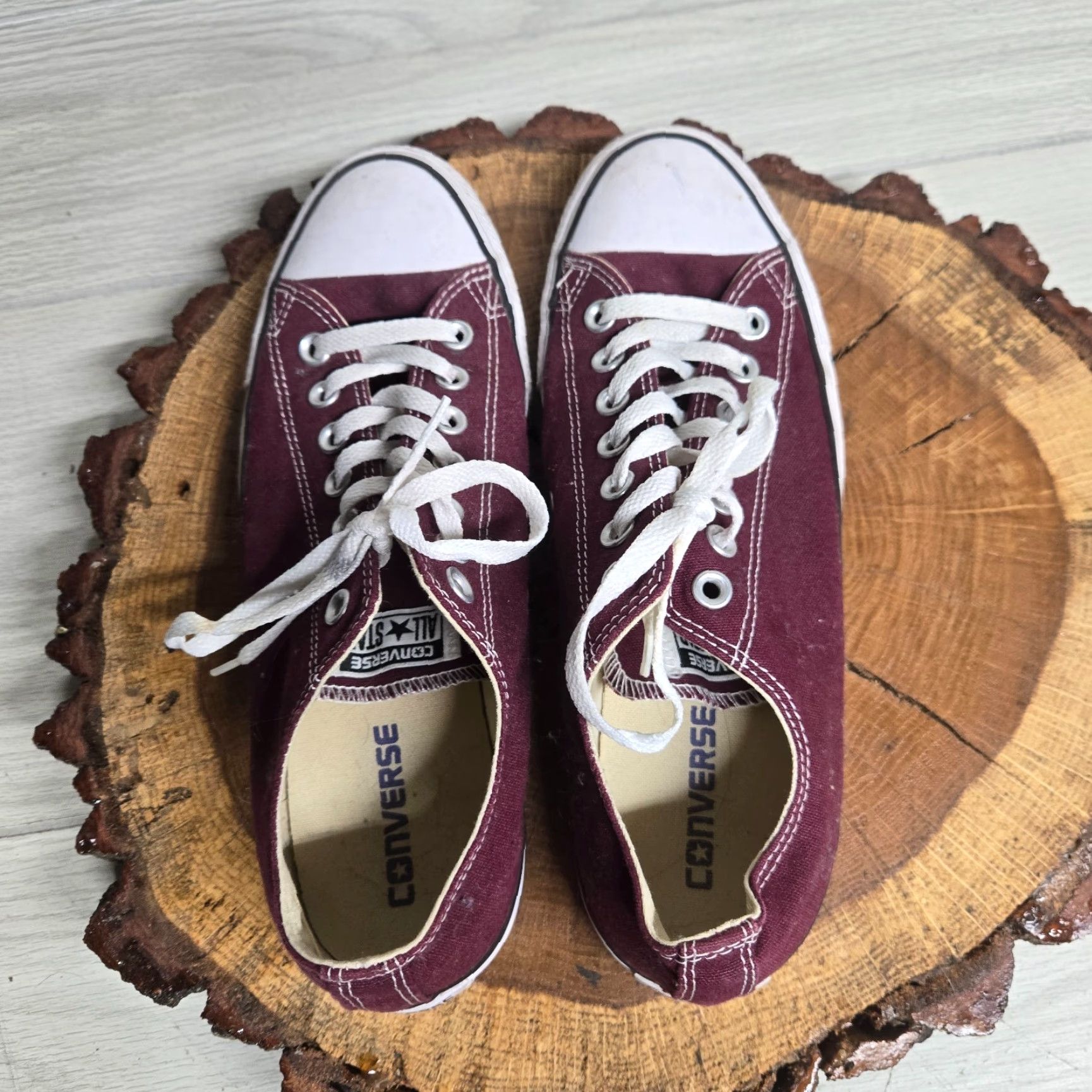 Converse Converse CTAS Low Top Shoes Women's 10.5 Canvas Lace Up Sneakers Maroon White Casual Vintage No Red Size L / US 10 / IT 46 - 5 Thumbnail