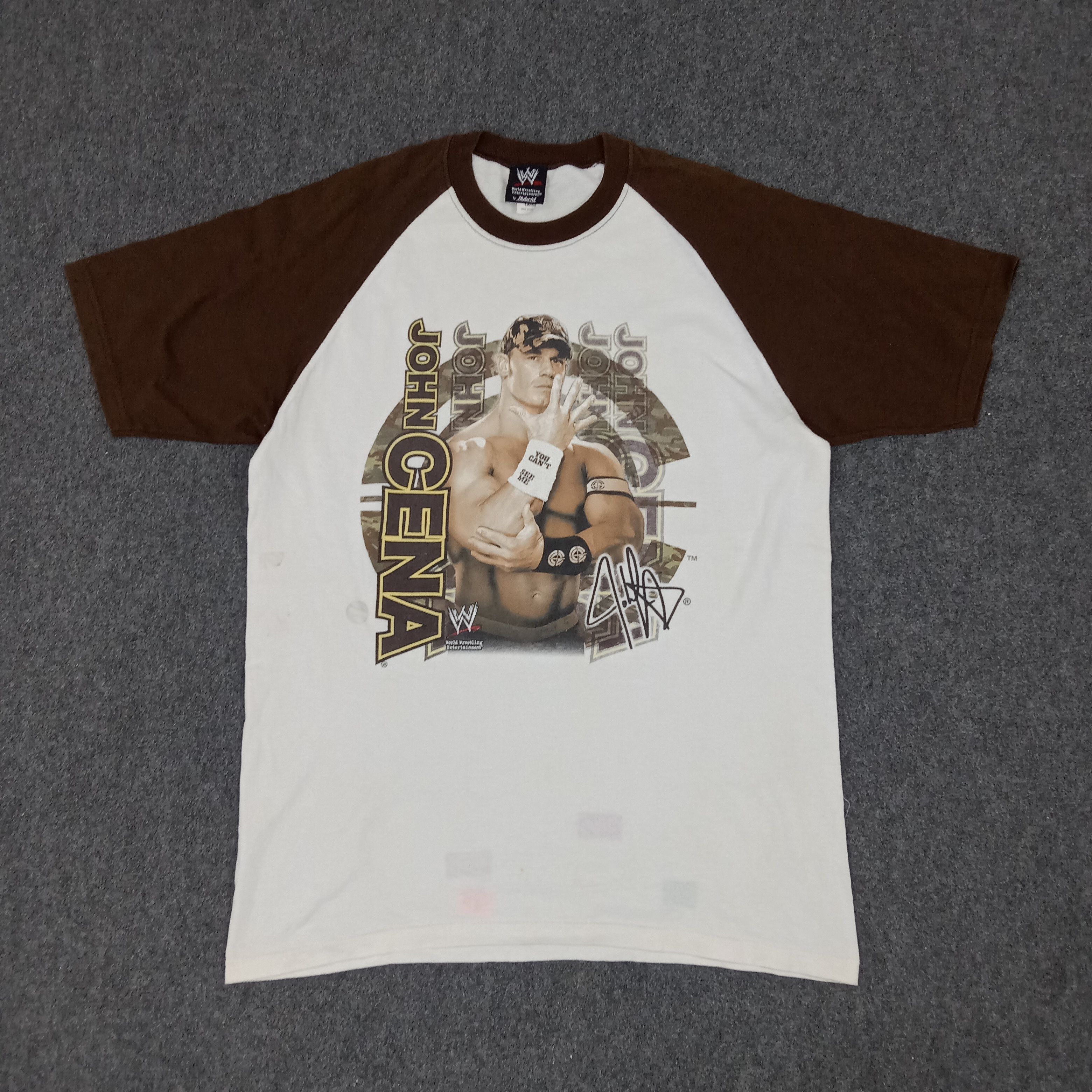 Vintage × WWE × WWF John Cena WWE American Wrestling Gym Tshirt Size US L / EU 52-54 / 3 - 1 Thumbnail