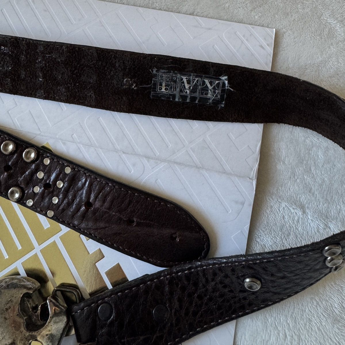 Other I.V.Y Rare Vintage Skull Belt Size 34 - 3 Thumbnail