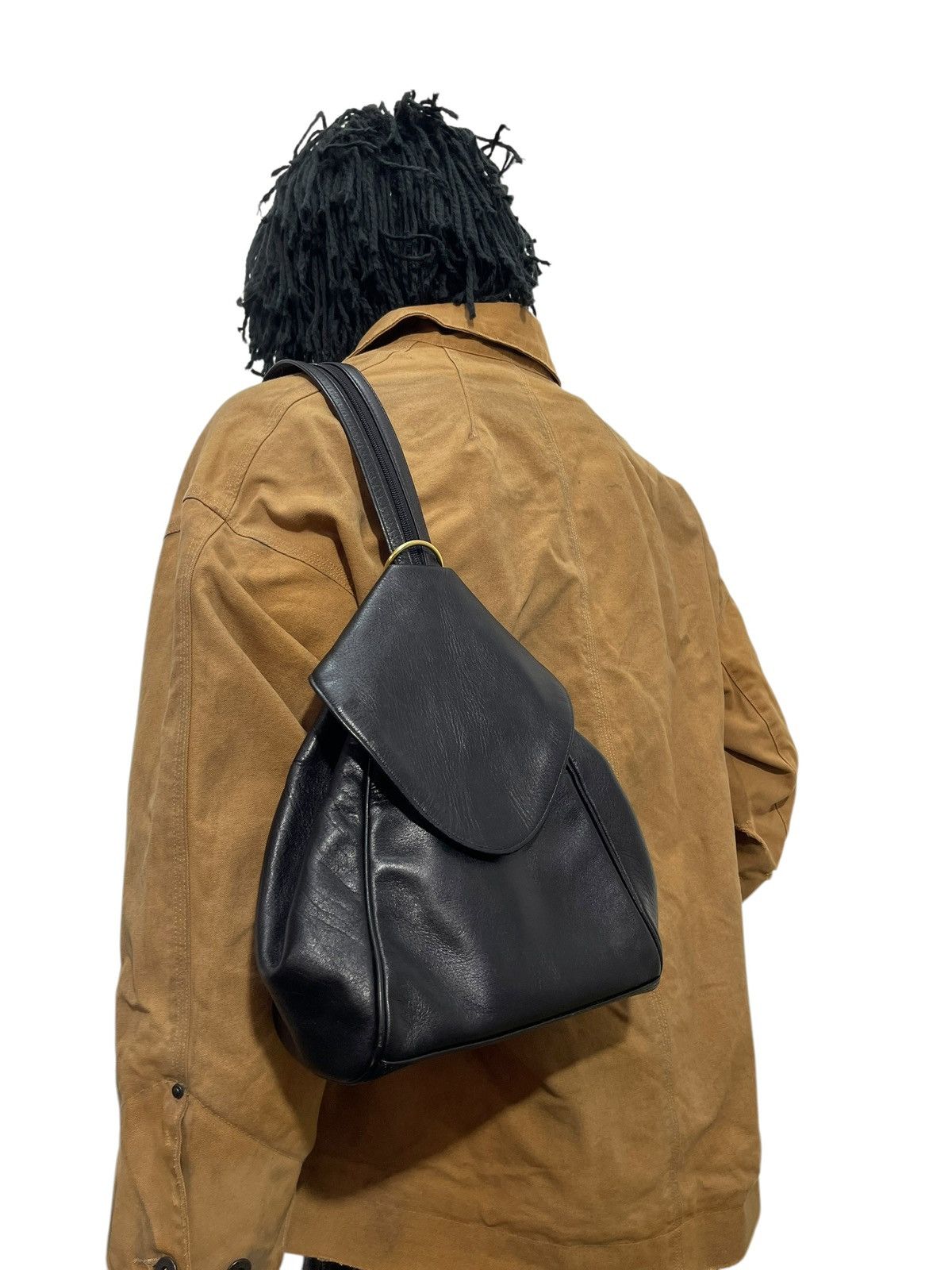 Japanese Brand Full Leather Kawano 2 Way Backpack Shoulder Bag 1🟩4 Size ONE SIZE - 4 Thumbnail