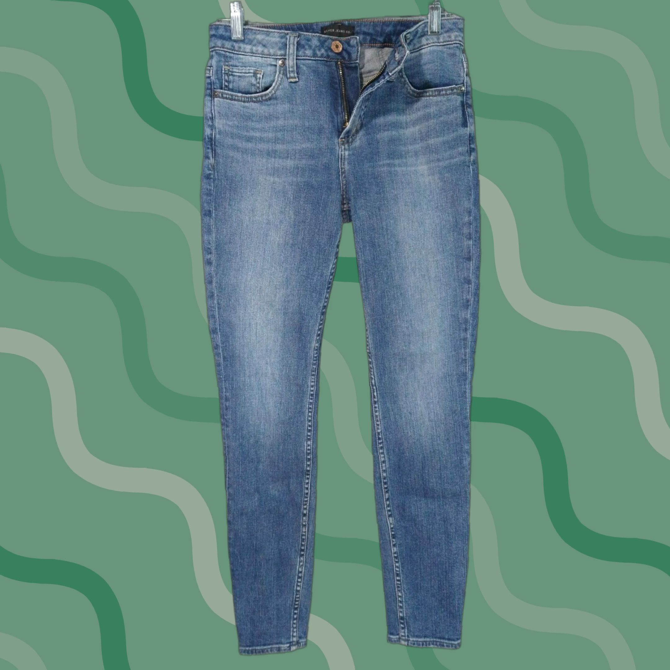 Silver Jeans Co. VINTAGE Silver Jeans Co. Jeans - Denim Skinny - 27x29 - Blue - Mid Rise Stretch - 5 Pocket - Women Size 27" / US 4 / IT 40 - 1 Thumbnail