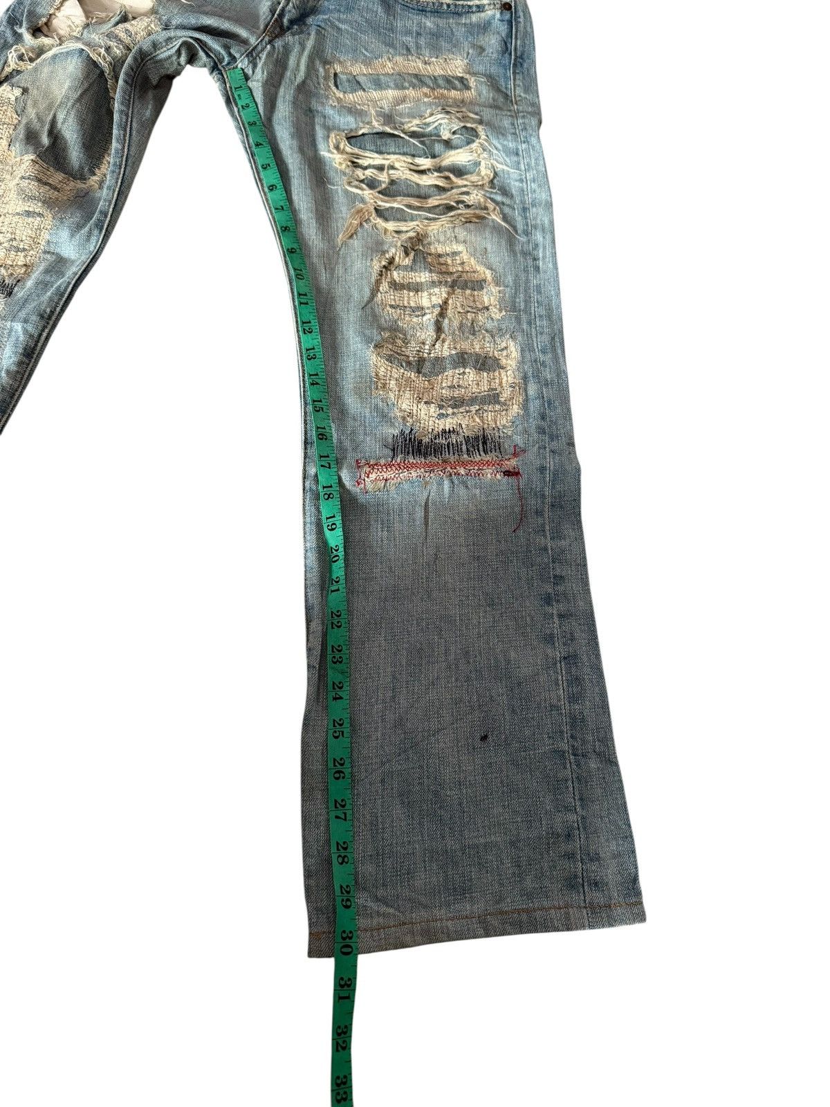 Japanese Brand Japanese Ykk New Max Faded Distressed Rare Design Denim Size US 29 - 23 Thumbnail