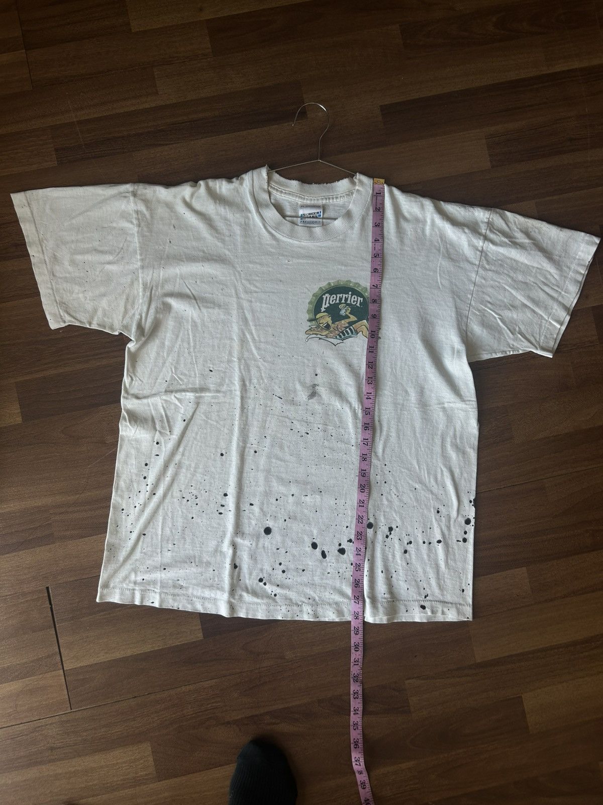 Vintage Vintage Fader Perrier Drink 90s Graphic T Shirt Thrashed Size US L / EU 52-54 / 3 - 12 Thumbnail