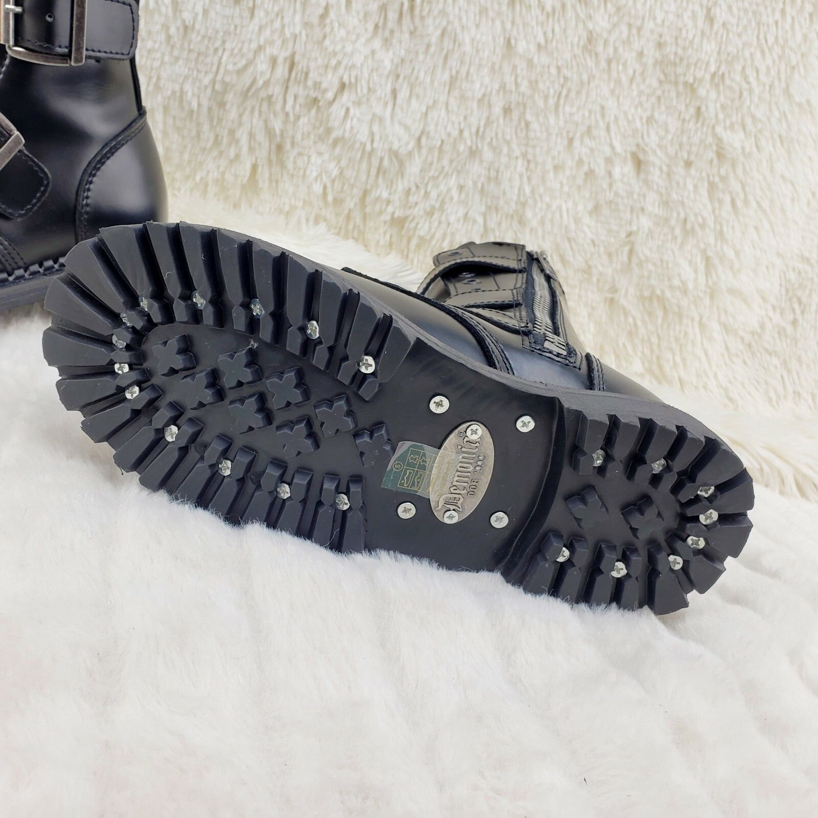 Demonia Cult DEMONIA Riot 12 Goth Combat Biker Steel Toe Ankle Boots Blac Size US 12 / EU 45 - 5 Thumbnail