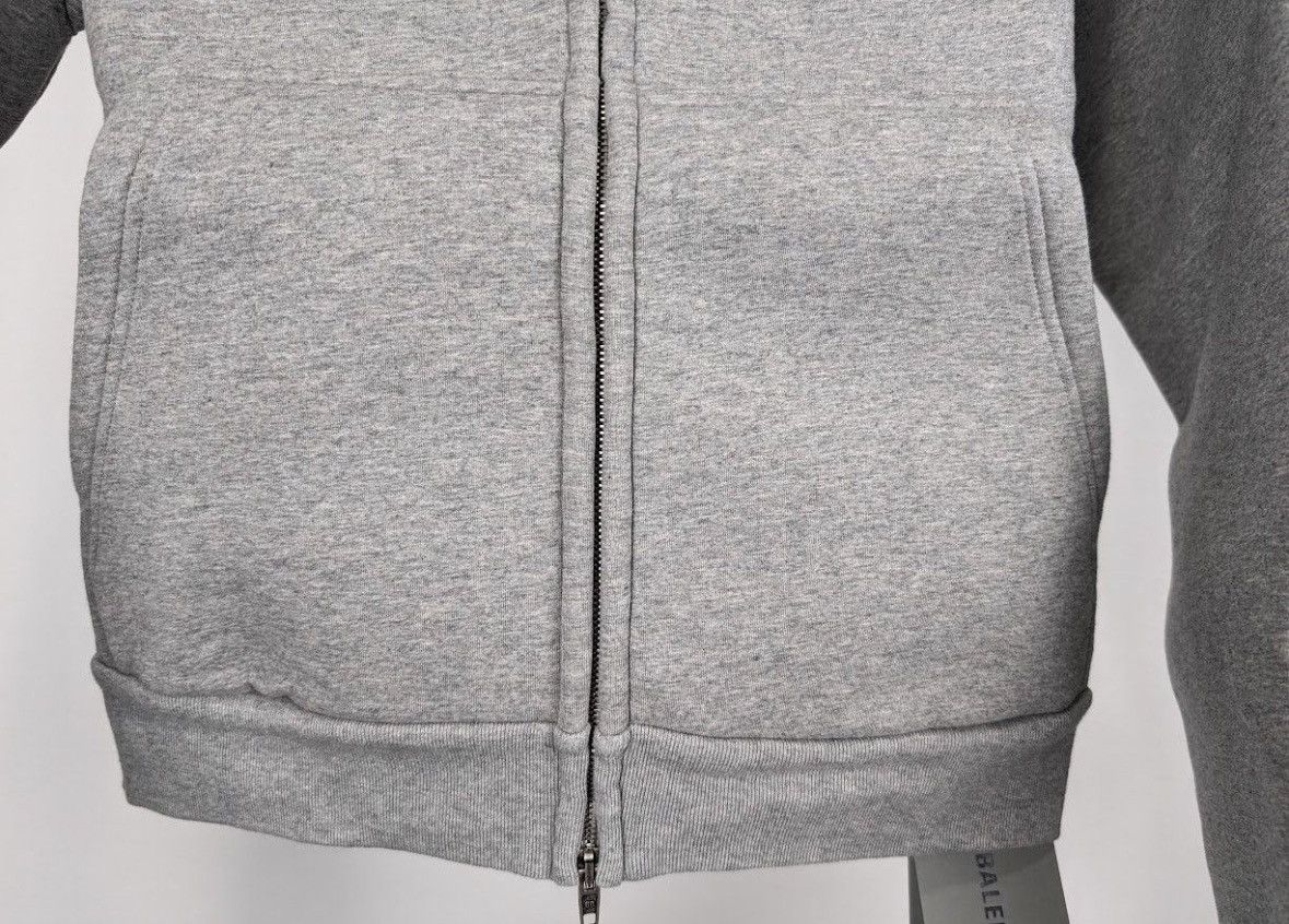 Balenciaga o1mt1gz0325 Fitted Zip-Up Hoodie in Heather Grey Size US M / EU 48-50 / 2 - 5 Thumbnail