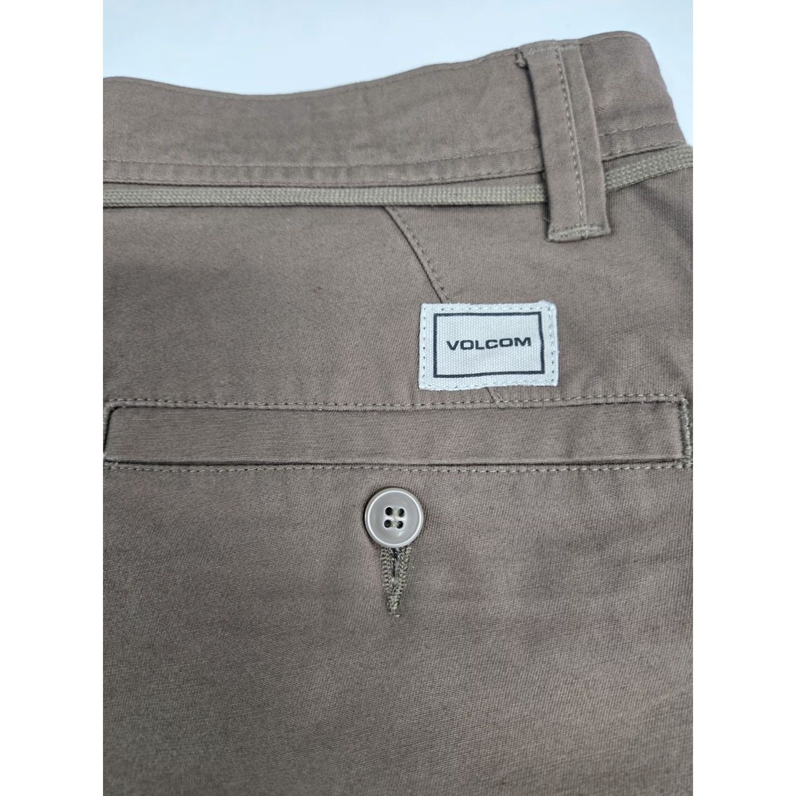 Volcom Volcom Shorts Mens 34 Brown Stone Made Chino Drawstring Logo Pckts Size US 34 / EU 50 - 5 Thumbnail