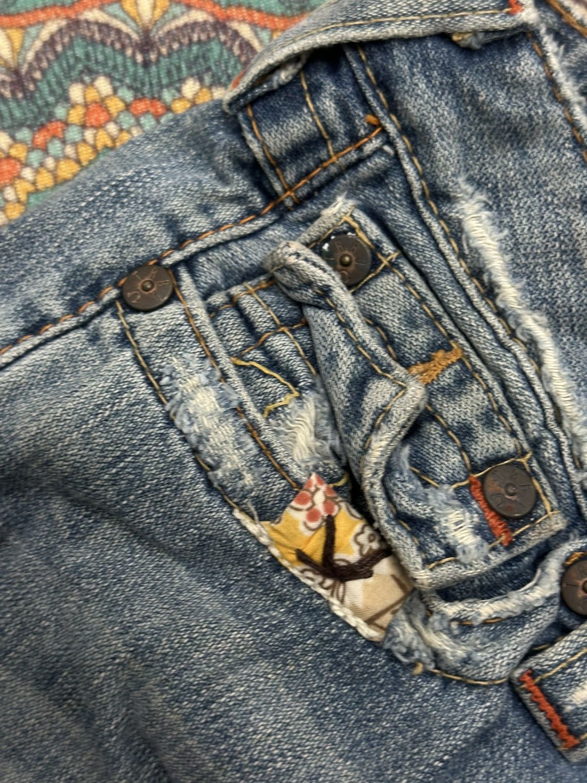 True Religion Vintage True Religion Woodstock Tour Patches Denim Pant Size US 26 / EU 42 - 8 Thumbnail