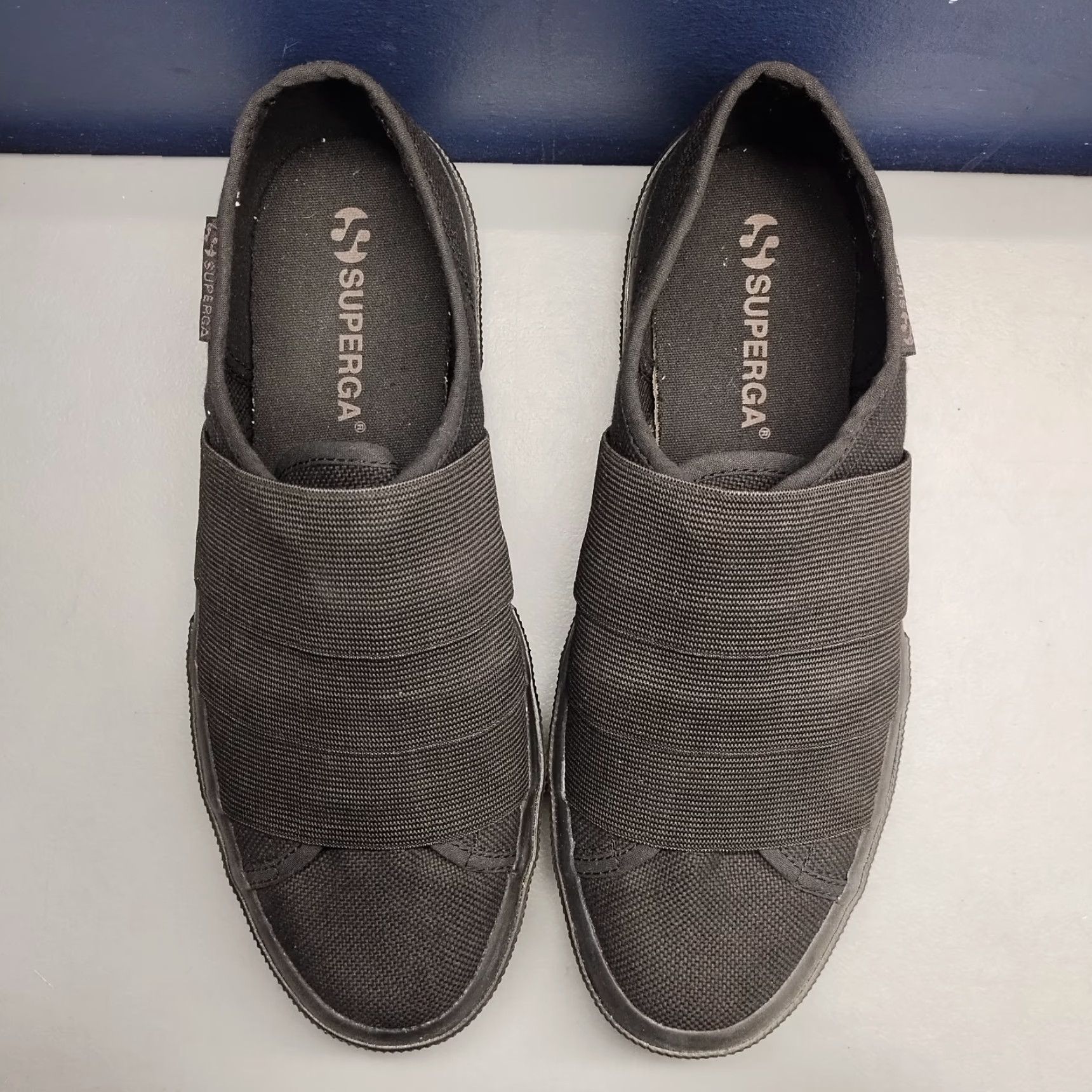 Superga Superga Sneakers Womens Size 9.5 Black Canvas Comfort Slip On Elastic Strap Casual Everyday Shoes Size US 10 / IT 40 - 6 Thumbnail