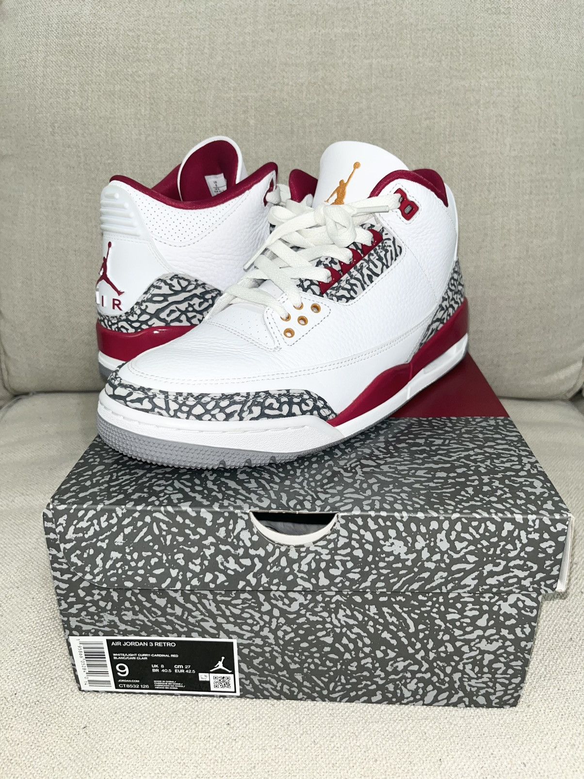 Jordan Brand × Nike JORDAN 3 [CARDINAL RED] Size US 9 / EU 42 - 1 Thumbnail