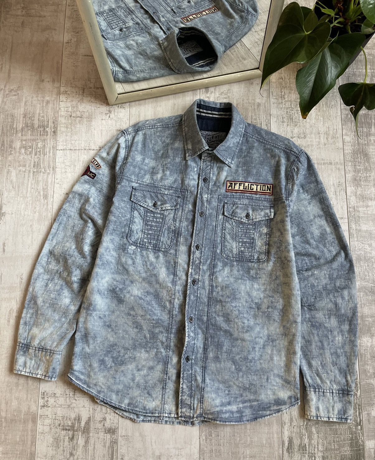 Affliction Vintage Y2K Affliction Shirt Long Sleeve 00’s Big Logo RARE Size US L / EU 52-54 / 3 - 2 Thumbnail