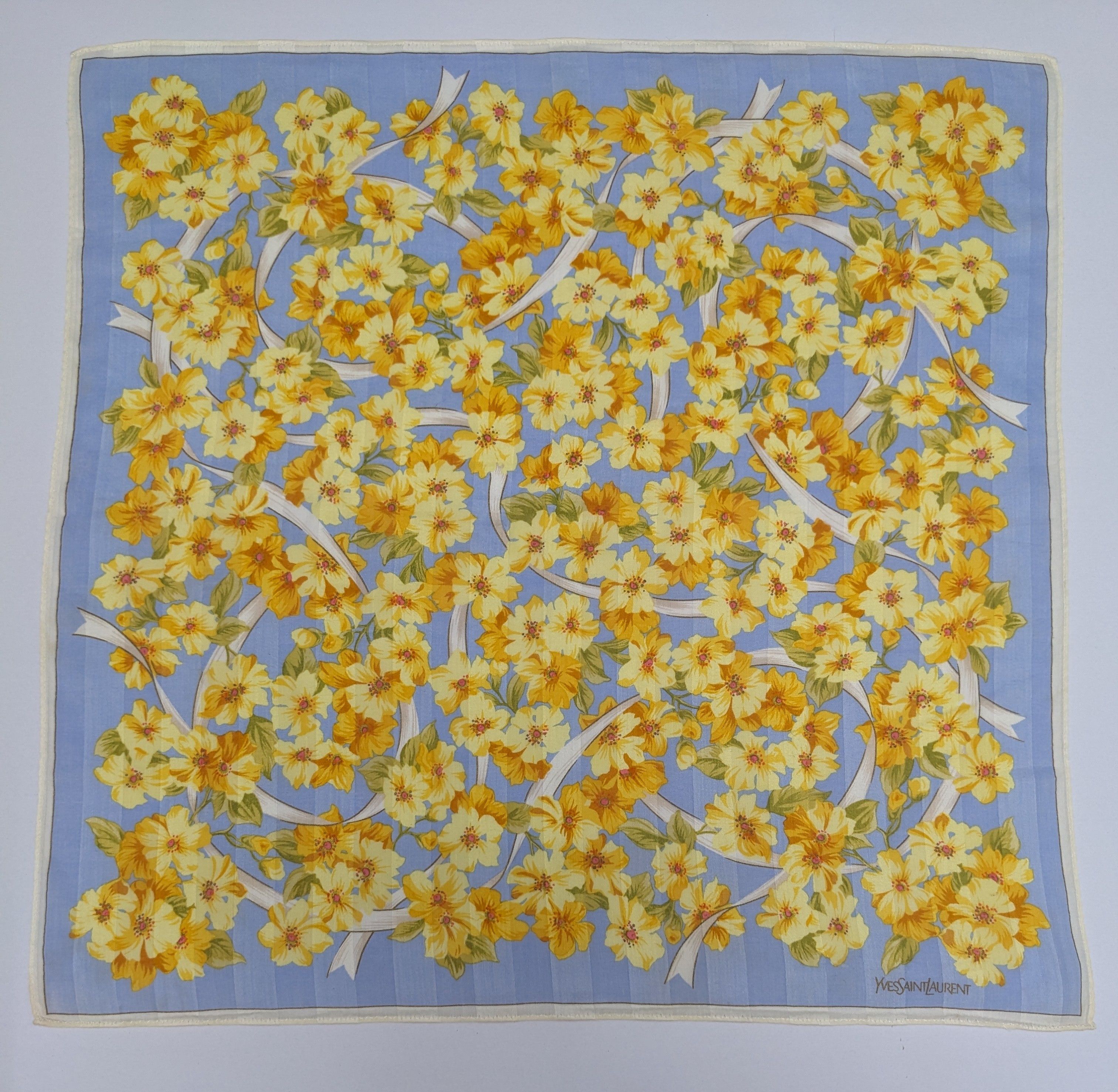 Yves Saint Laurent YVES SAINT LAURENT ROMANTIC CORNFLOWER FLORAL HANDKERCHIEF Size ONE SIZE - 3 Thumbnail