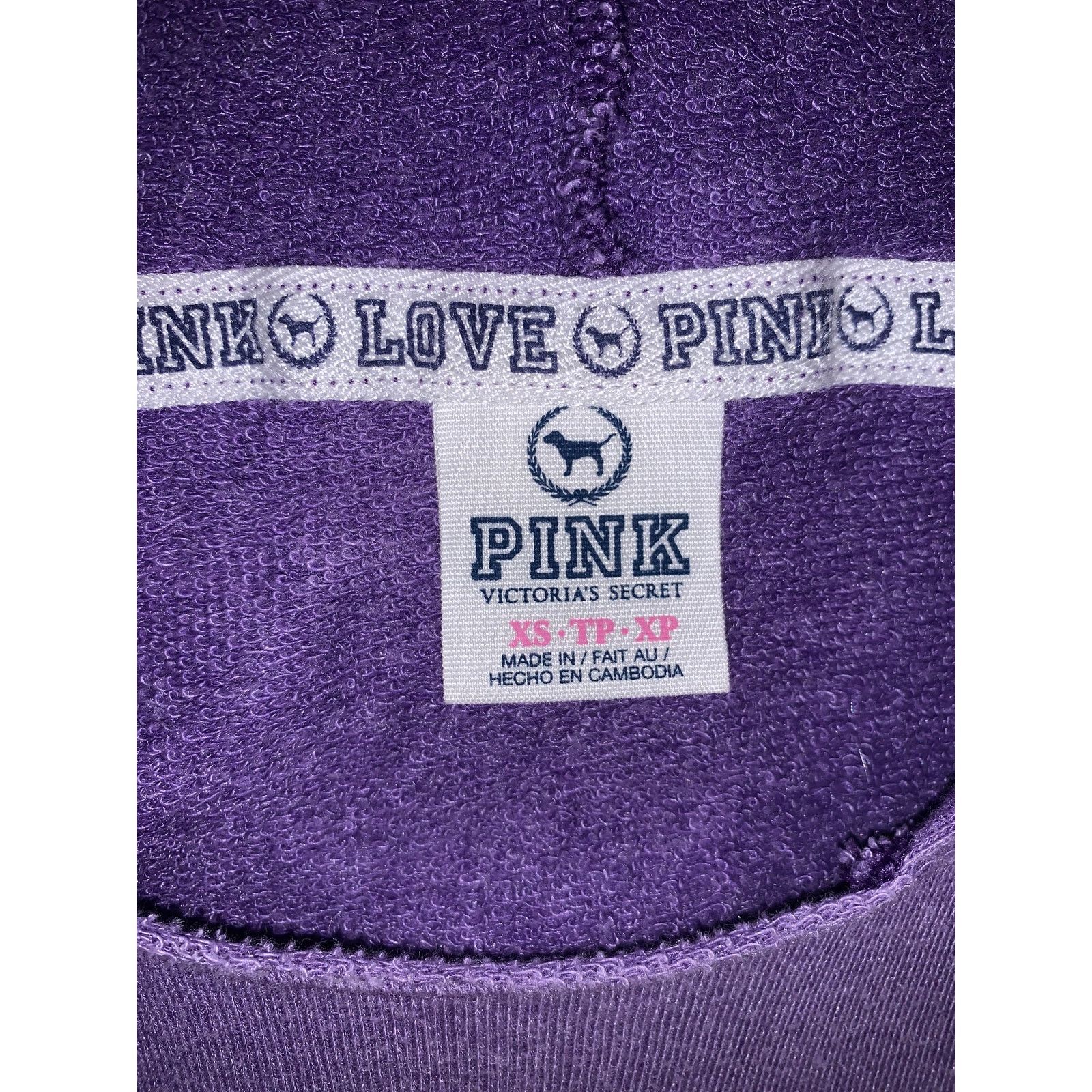 Victoria's Secret Victoria’s Secret PINK Hoodie XS Purple Spell Out Pullover Size XS / US 0-2 / IT 36-38 - 6 Thumbnail