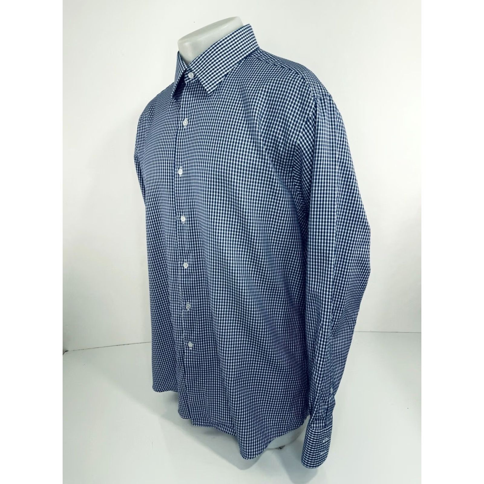 Brooks Brothers Brooks Brothers / Thomas Mason - Plaid Dress Shirt 17.5 35 Men Blue White EXCELLENT Size US XXL / EU 58 / 5 - 3 Thumbnail
