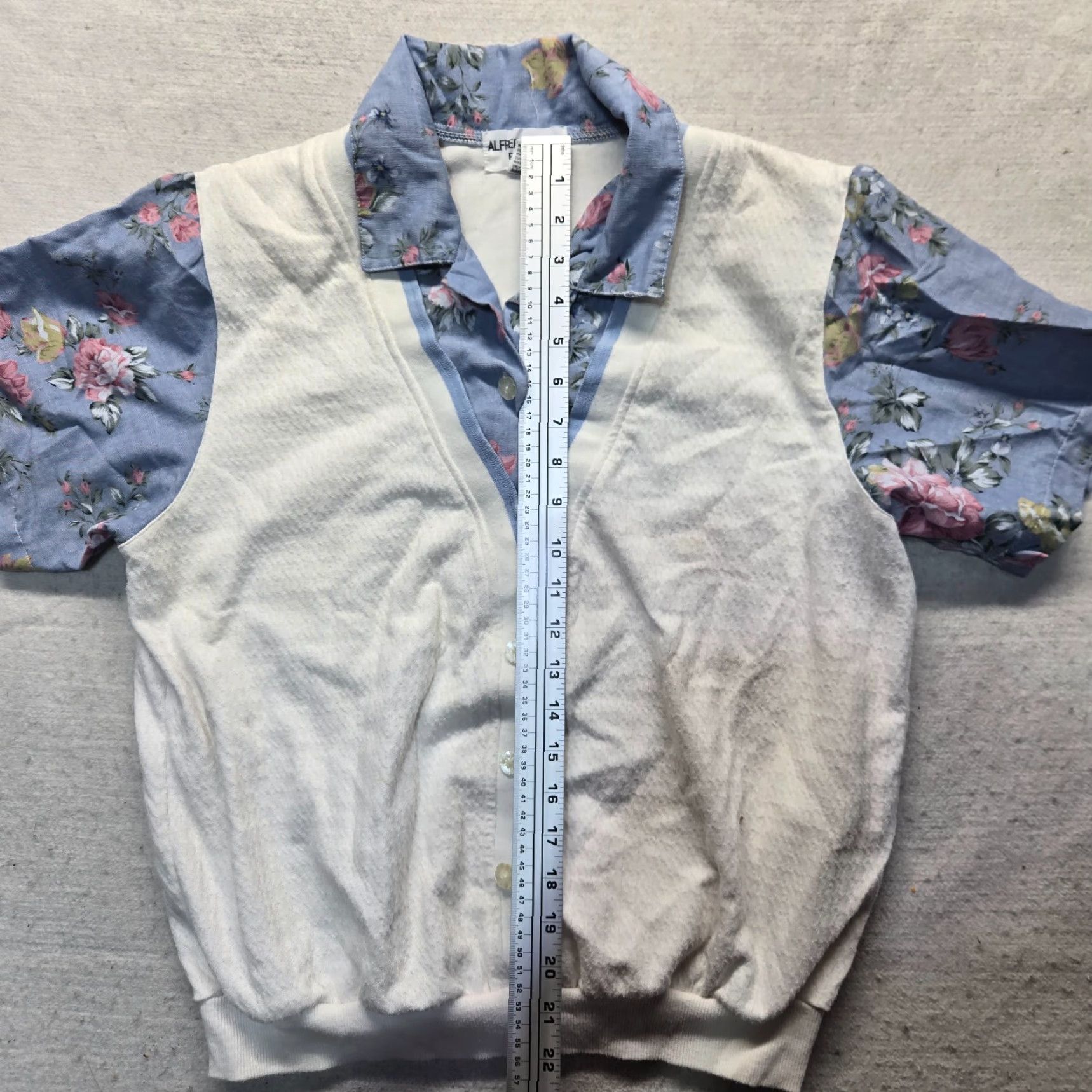 Vintage Alfred Dunner Short Sleeve Shirt Women PL White Floral Crochet Embroidered Crew Neck Sweater Top 55% Ramie 45% Cotton Knit Vintage? (No, not vintage) Size L / US 10 / IT 46 - 5 Thumbnail