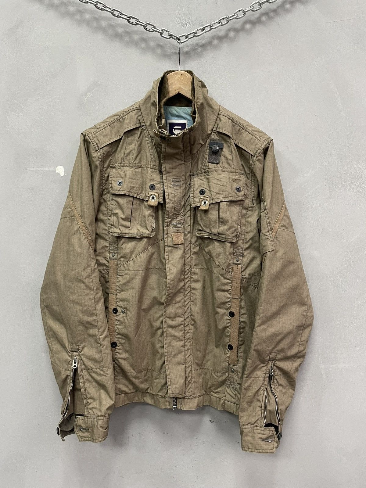 G-Star G-Star Raw Military Utility Jacket Field Style Zipper Cuffs Size US M / EU 48-50 / 2 - 1 Thumbnail
