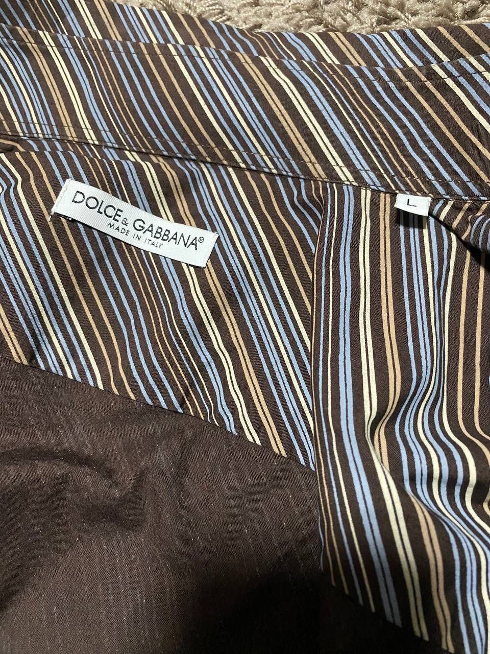 Dolce & Gabbana × Vintage Vintage D&G Dolce & Gabbana Striped Shirt Size US L / EU 52-54 / 3 - 3 Thumbnail