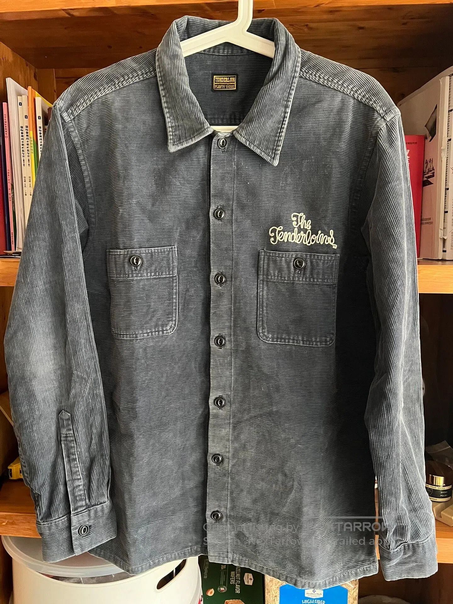 Tenderloin Washed Indigo Corduroy Workshirt.