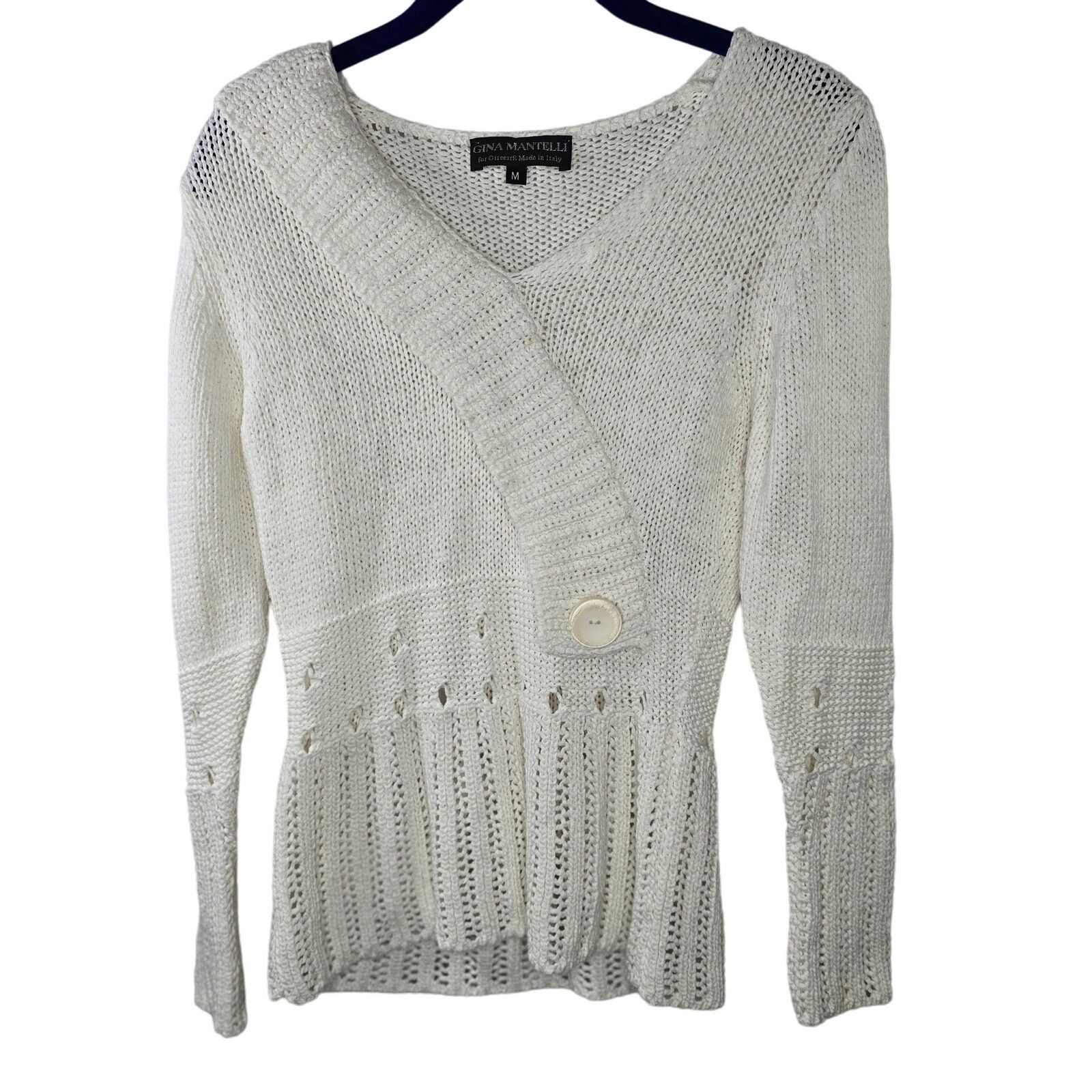 Other Gina Mantelli For OtreerrE Made in Italy White Sweater Small Size S / US 4 / IT 40 - 1 Thumbnail