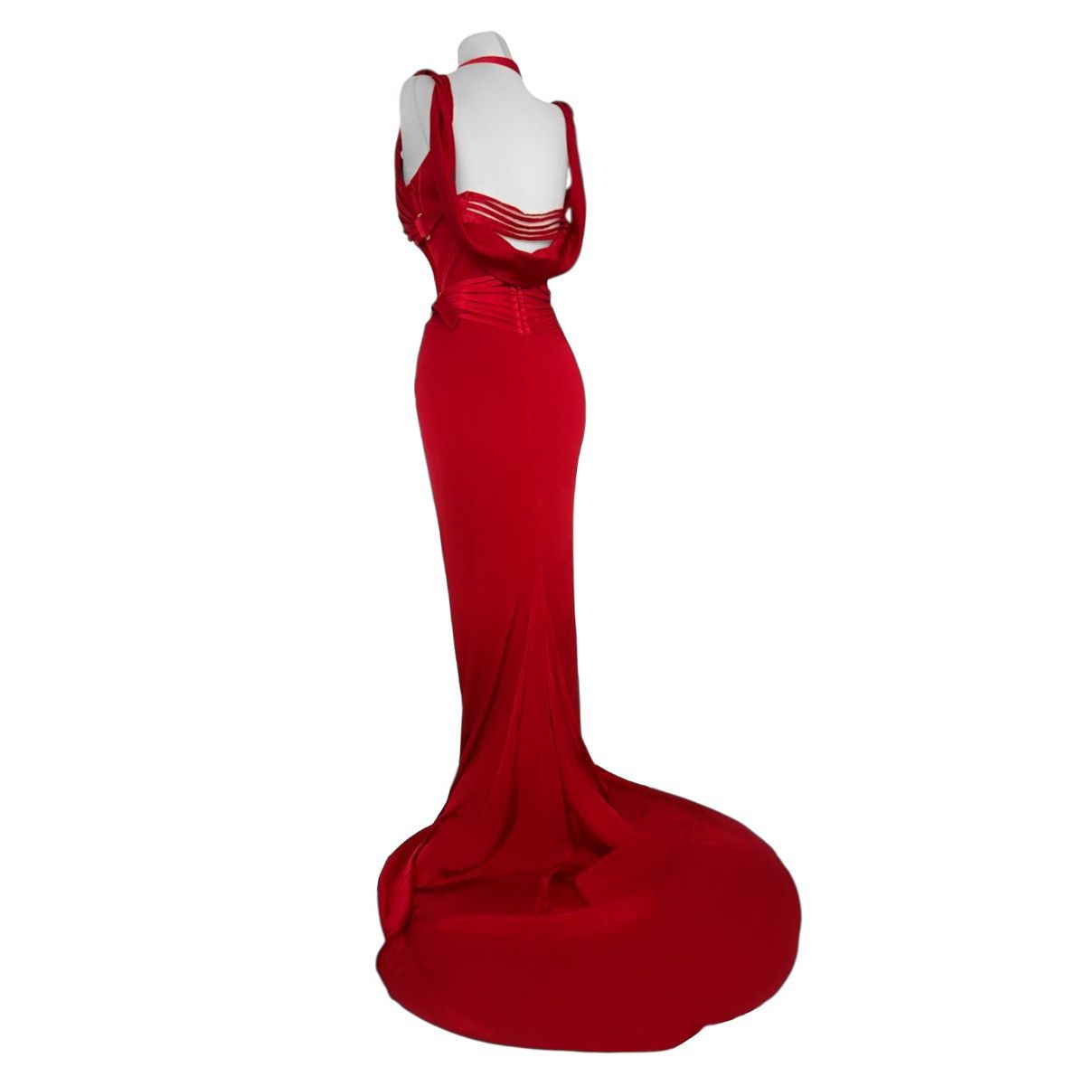 Gucci Runway Gucci by Tom Ford FW2003 red silk corseted dress Size M / US 6-8 / IT 42-44 - 7 Thumbnail