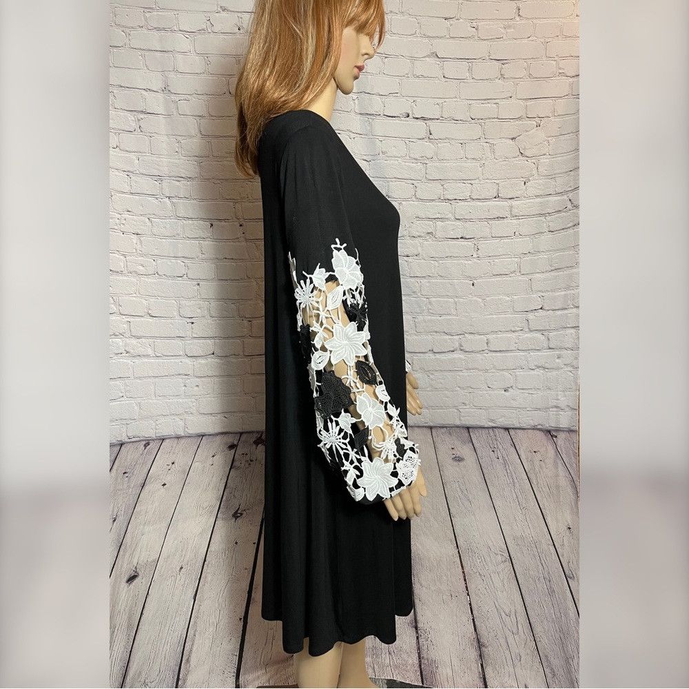 Other Spense Black Crochet Lace Long Sleeve Dress Size L Size L / US 10 / IT 46 - 5 Thumbnail