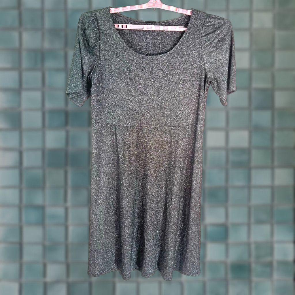 Vintage Who What Wear Womens Boat Neck Gray Metallic Sweater Dress 1X NWT Size XL / US 12-14 / IT 48-50 - 1 Thumbnail