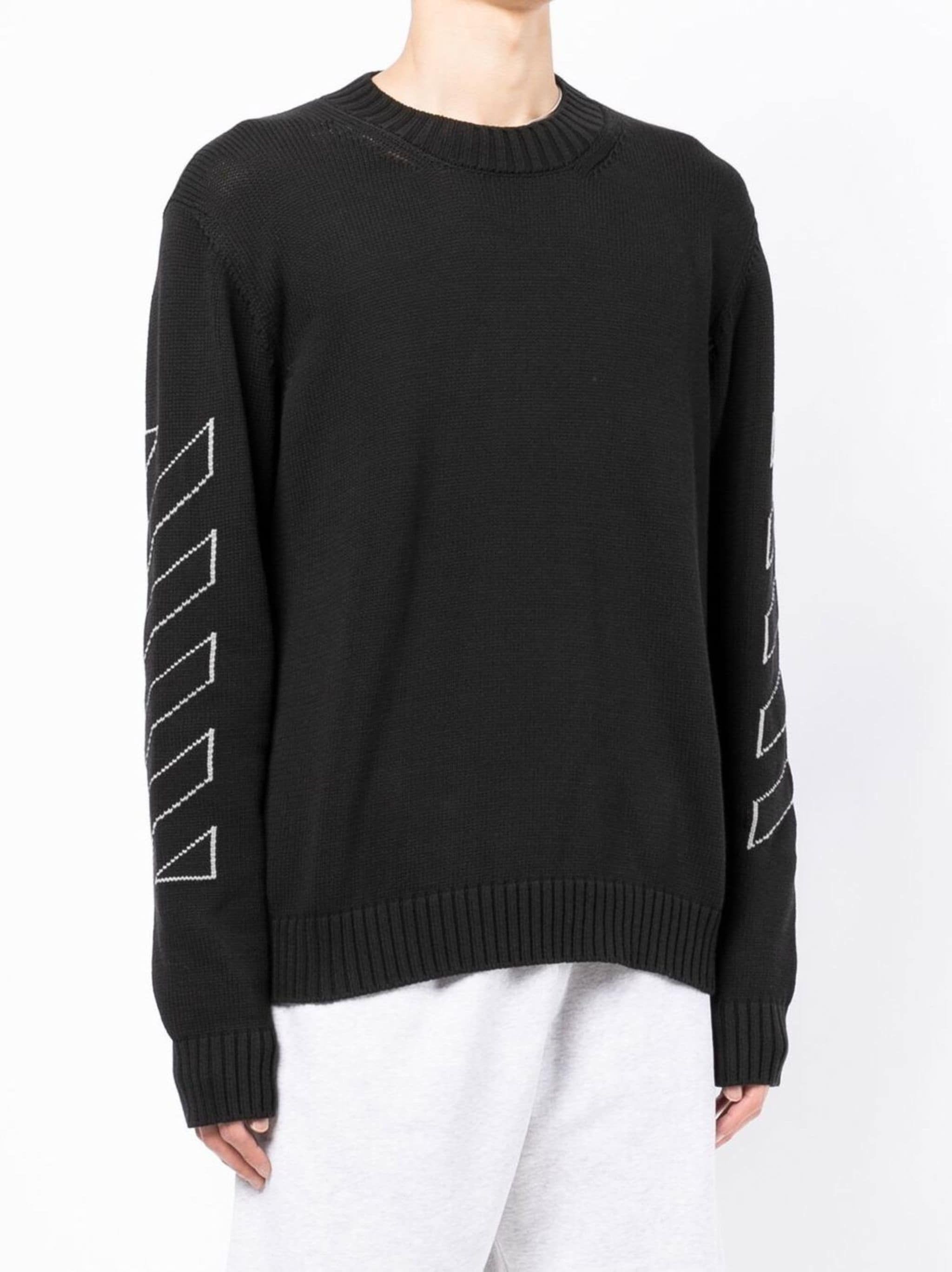 Off-White o1w1db10824 Diag Outline Knit Crewneck in Black Size US S / EU 44-46 / 1 - 4 Thumbnail