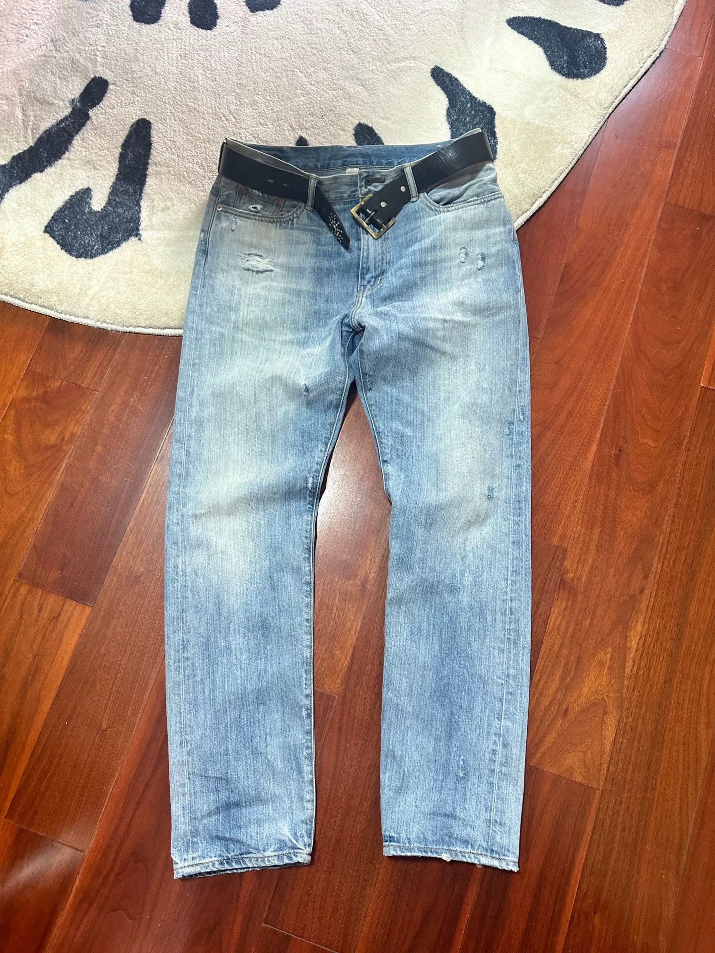 RRL Ralph Lauren RRL Washed Distressed Jeans Beckham Style Size US 34 / EU 50 - 1 Thumbnail