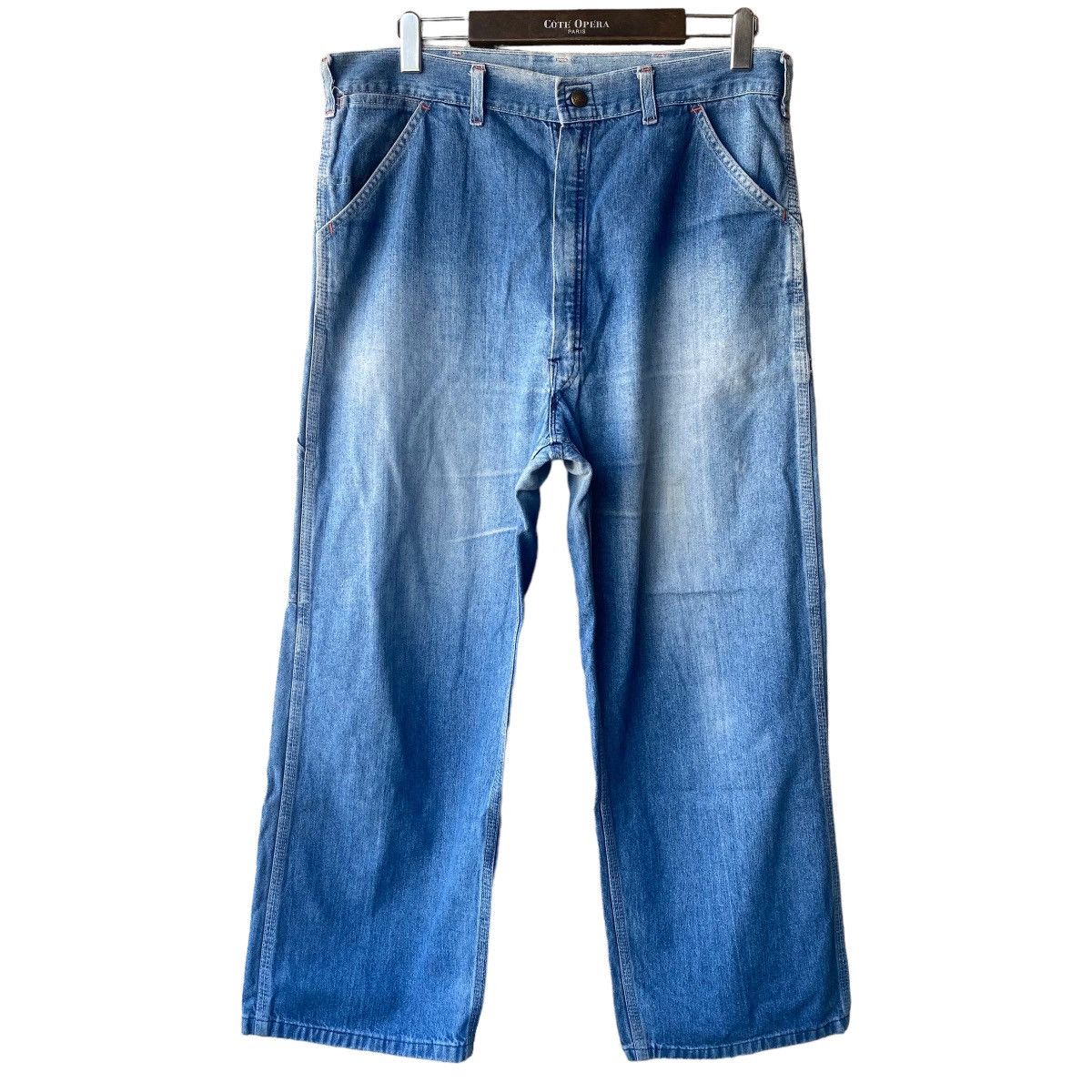 Sears Vintage 70s SEARS Denim Carpenter Work Pant Size US 34 / EU 50 - 2 Thumbnail