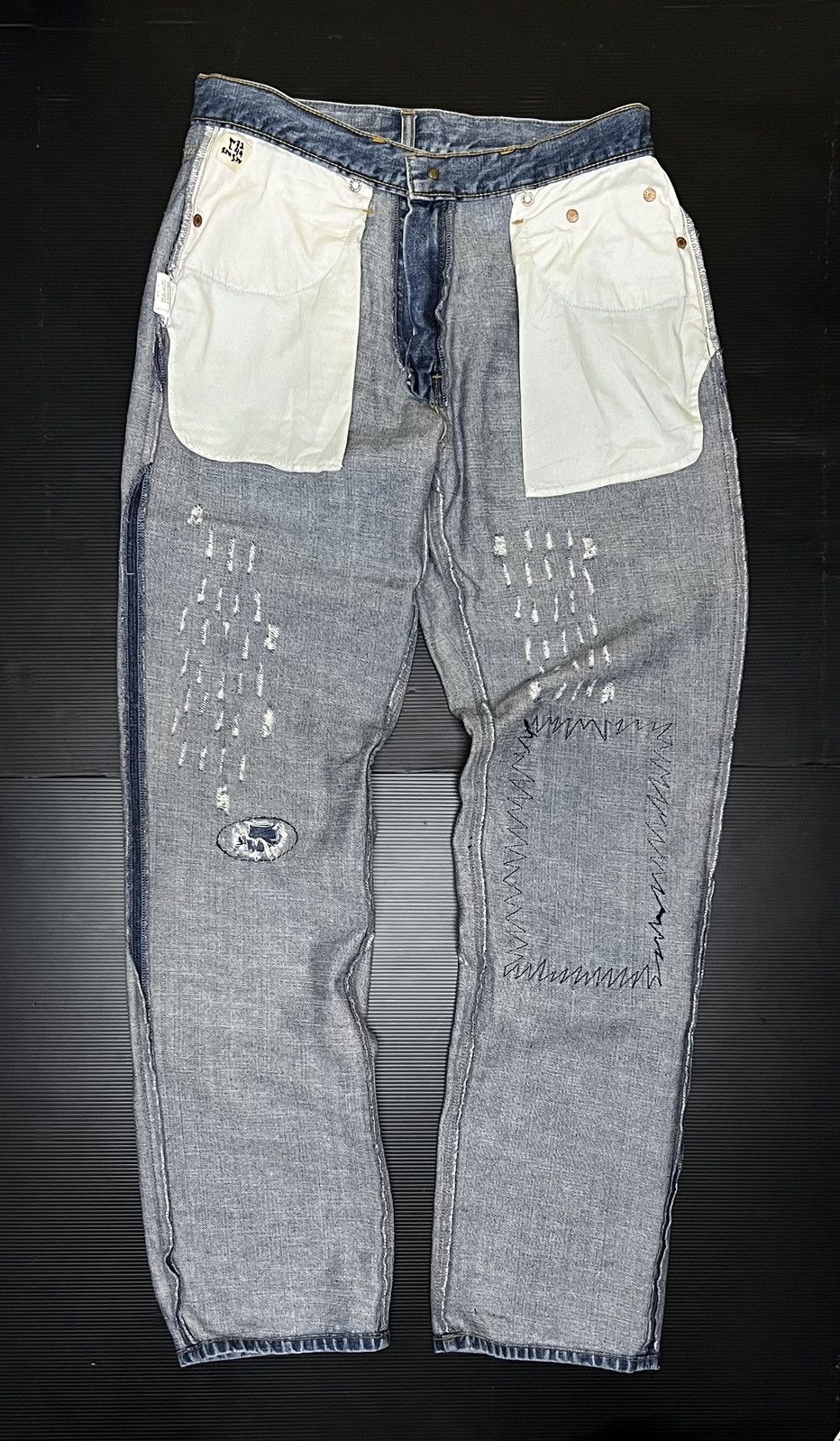 Smith's American × Vintage 🔥HOT DROPS🔥Japanese Brand Smith American Patch Work Denim Size US 32 / EU 48 - 6 Thumbnail