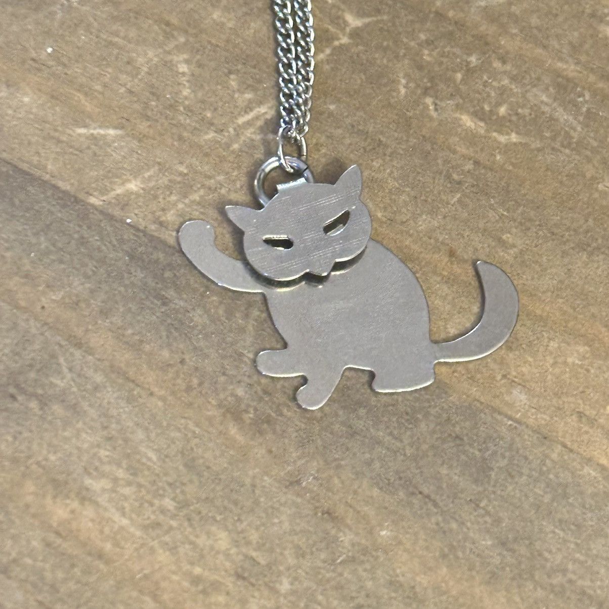 Vintage Vintage silver tone cat pendant necklace Size ONE SIZE - 3 Thumbnail