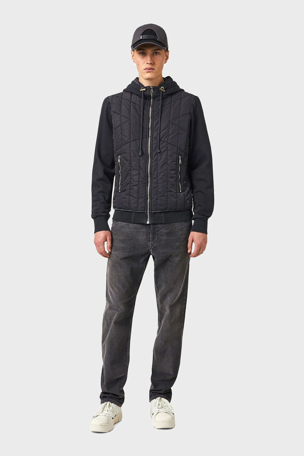 Diesel Black Gold DIESEL J-VESTER QUILTED COTTON-BLEND HOODED JACKET Size US L / EU 52-54 / 3 - 3 Thumbnail