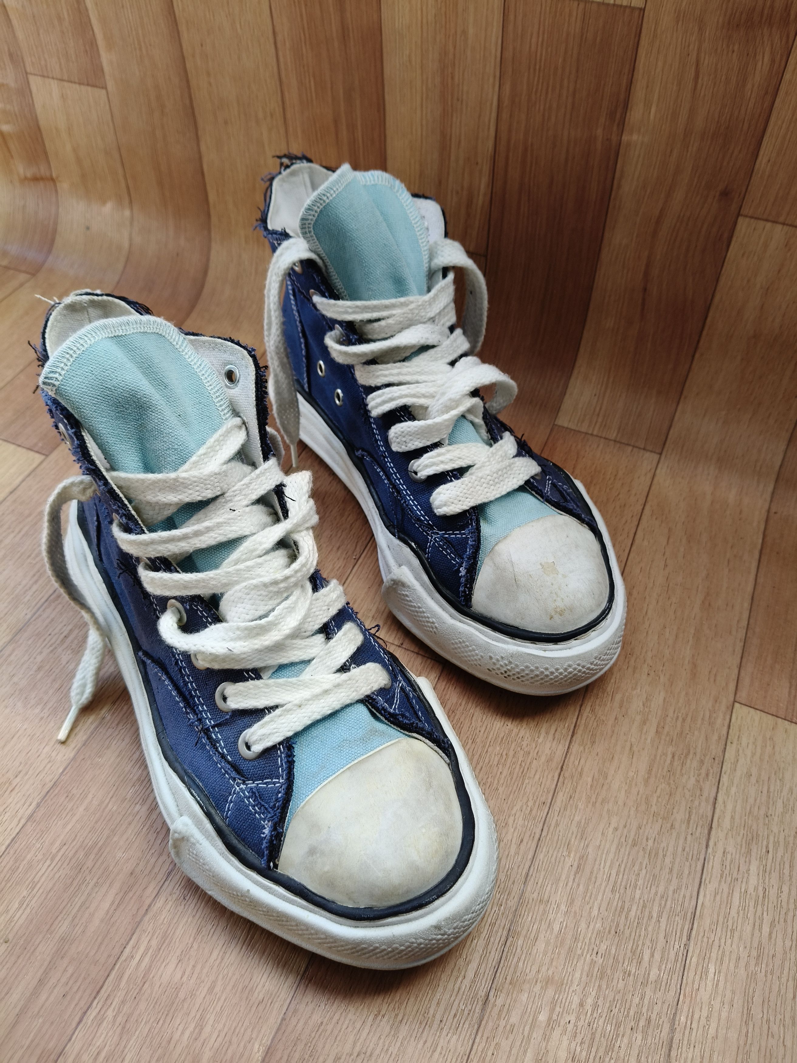 Maison MIHARA YASUHIRO × Nigel Cabourn Melted sole distressed high top sneakers Size US 9 / EU 42 - 4 Thumbnail