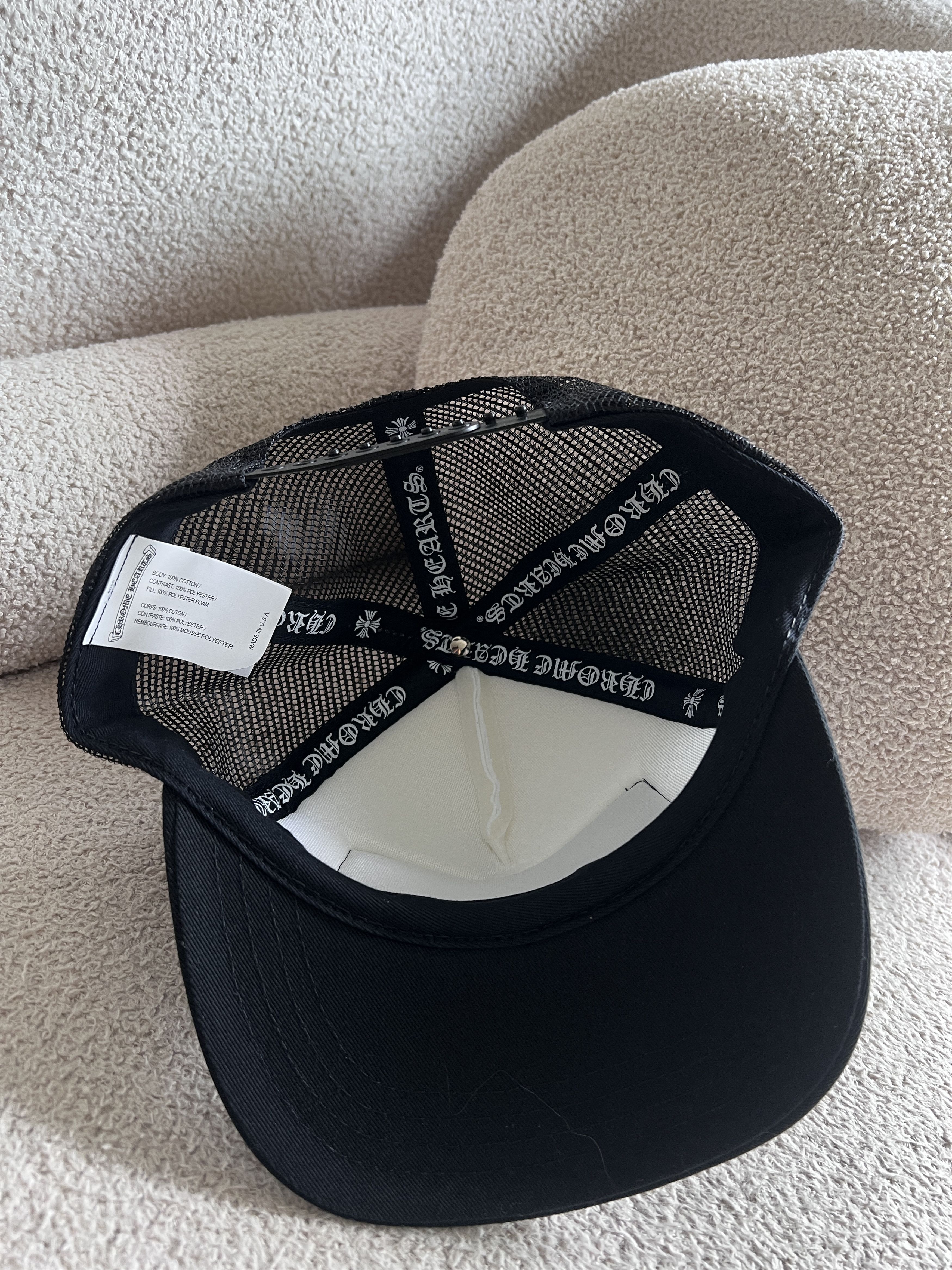Chrome Hearts CHROME HEARTS CH Hollywood Black/White Trucker Hat Size ONE SIZE - 4 Thumbnail