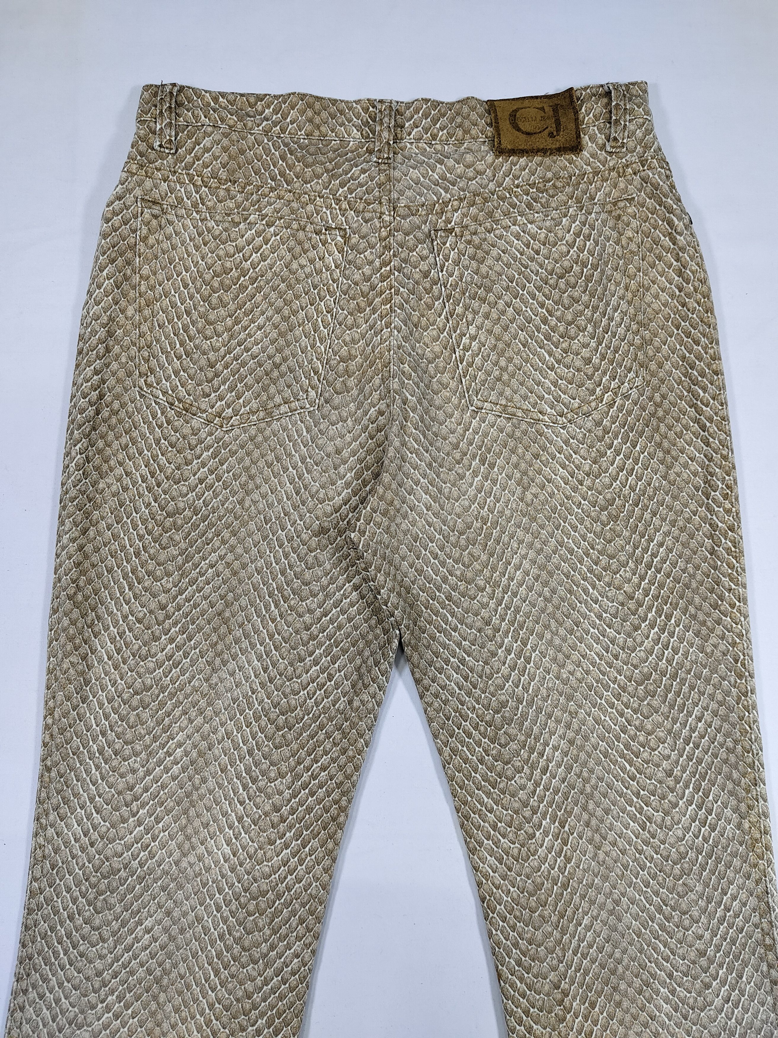 Roberto Cavalli 90s Cavalli Jeans- Python Skin Print Glam Rock Trousers Size 31" - 6 Thumbnail