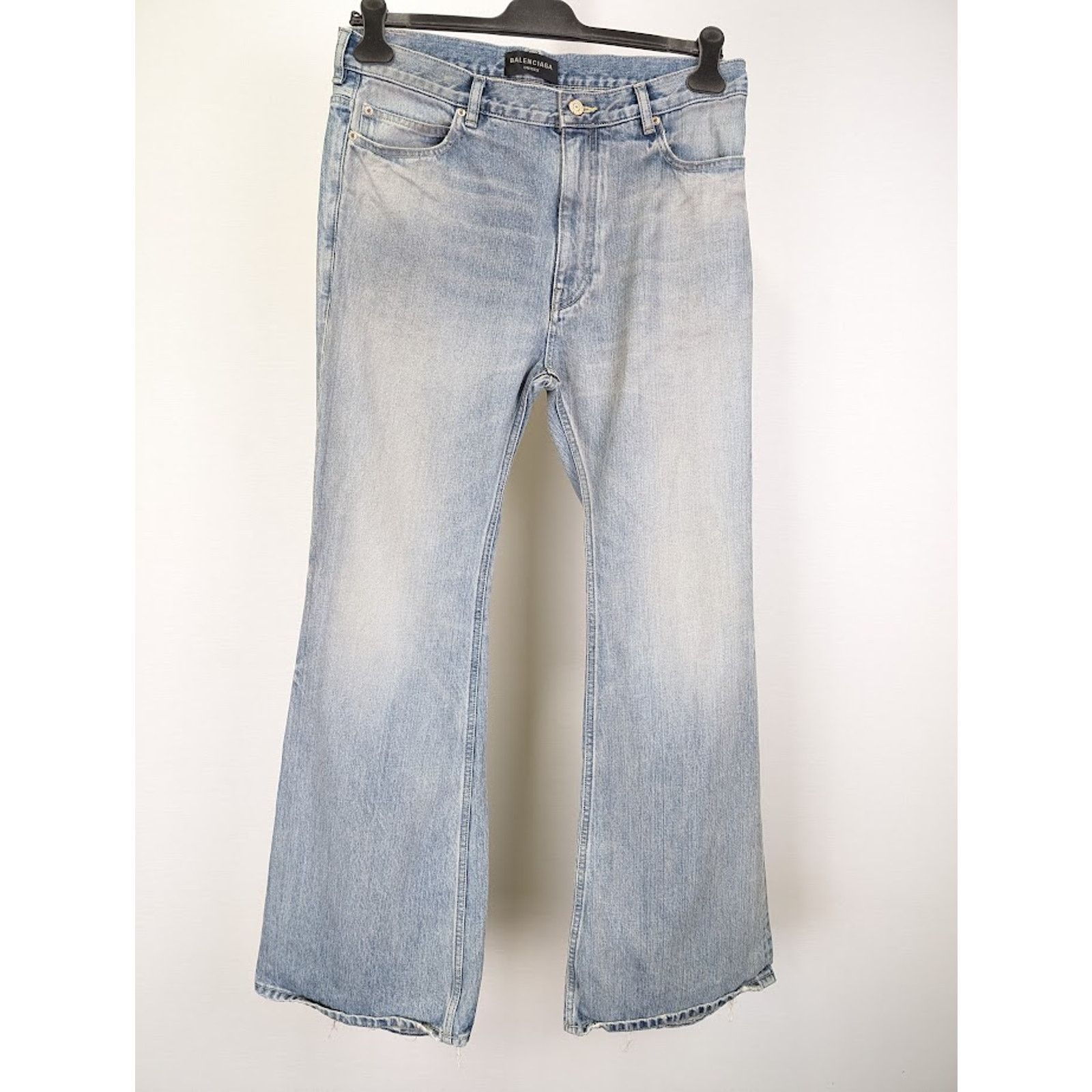 Balenciaga o1rshd1 Q:2 / Flared Denim Pants in Blue Size US 30 / EU 46 - 2 Thumbnail