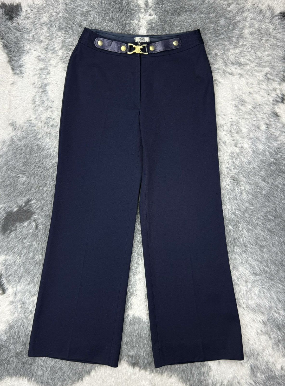Celine Vintage CELINE Removable Belt Wool Trousers Pant Size 28" / US 6 / IT 42 - 2 Thumbnail