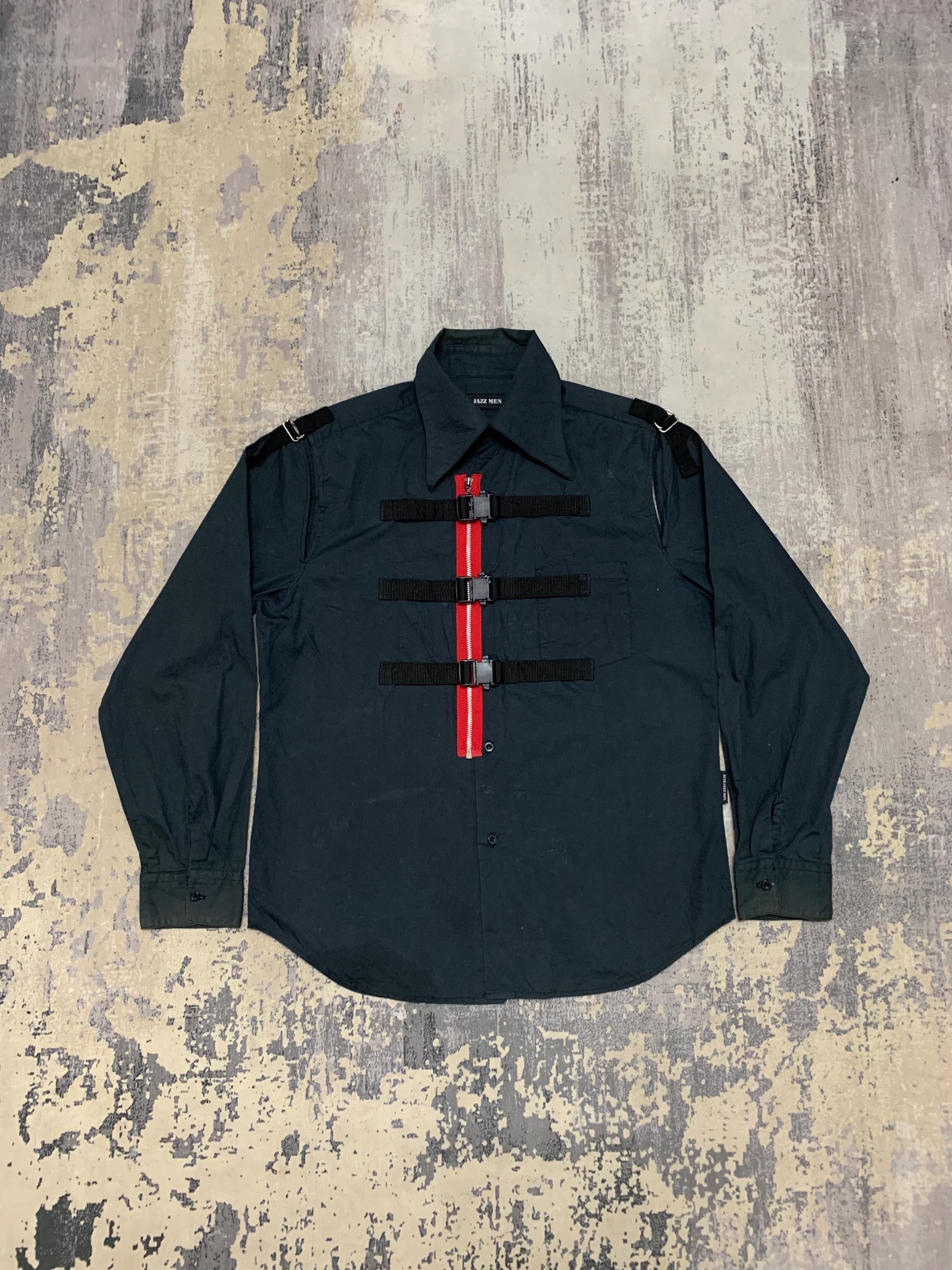 Japanese Brand Vintage Acid Jazz Men Bondage Shirt Harajuku Punk Goth Style Size US L / EU 52-54 / 3 - 1 Thumbnail