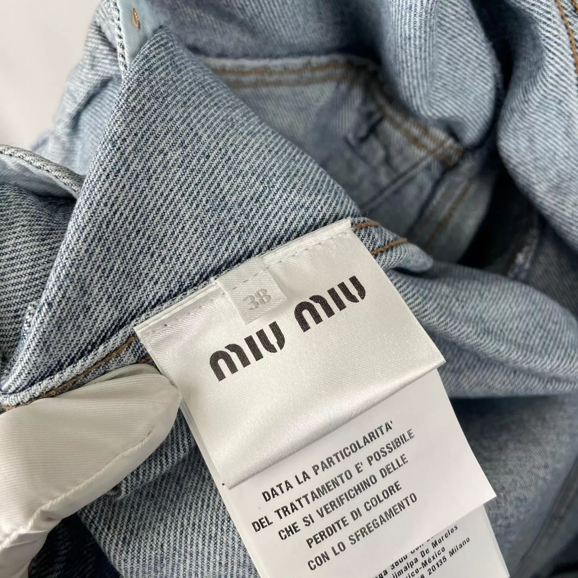Miu Miu MIU MIU Crystal Collar Denim Jacket Size XS / US 0-2 / IT 36-38 - 9 Thumbnail