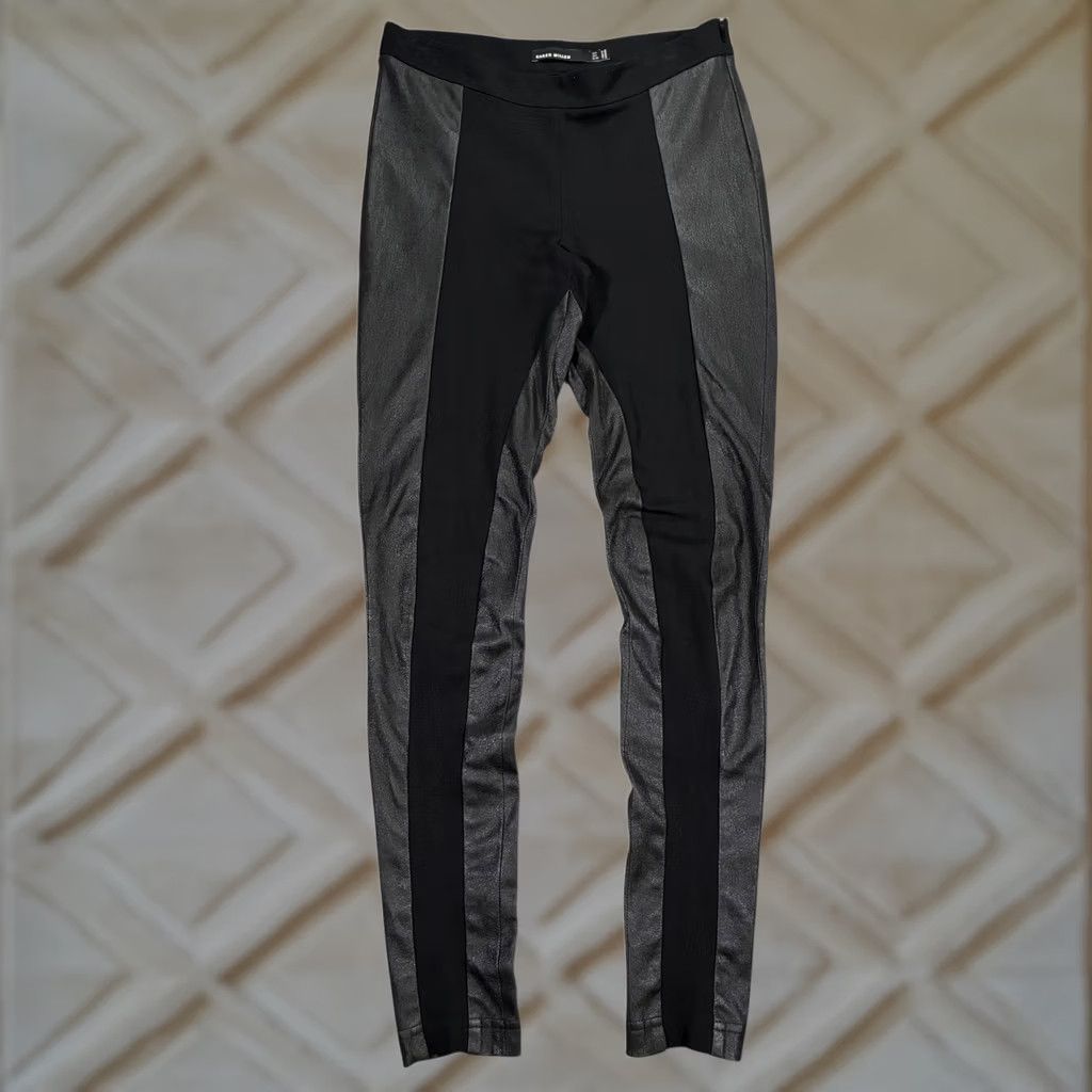 Karen Millen Karen Millen Black Faux Leather Panel Leggings Pants Womens 4 Size 27" / US 4 / IT 40 - 1 Thumbnail