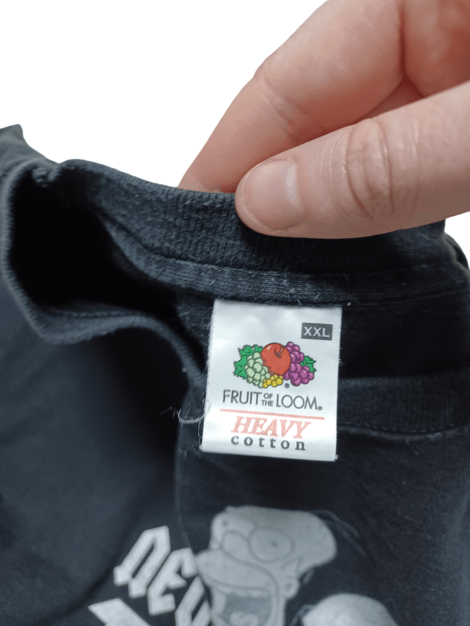 Fruit Of The Loom 2007 VINTAGE FOTL NEVER TOO OLD TO ROCK SIMPSONS HOMER TEE Size US XL / EU 56 / 4 - 6 Thumbnail
