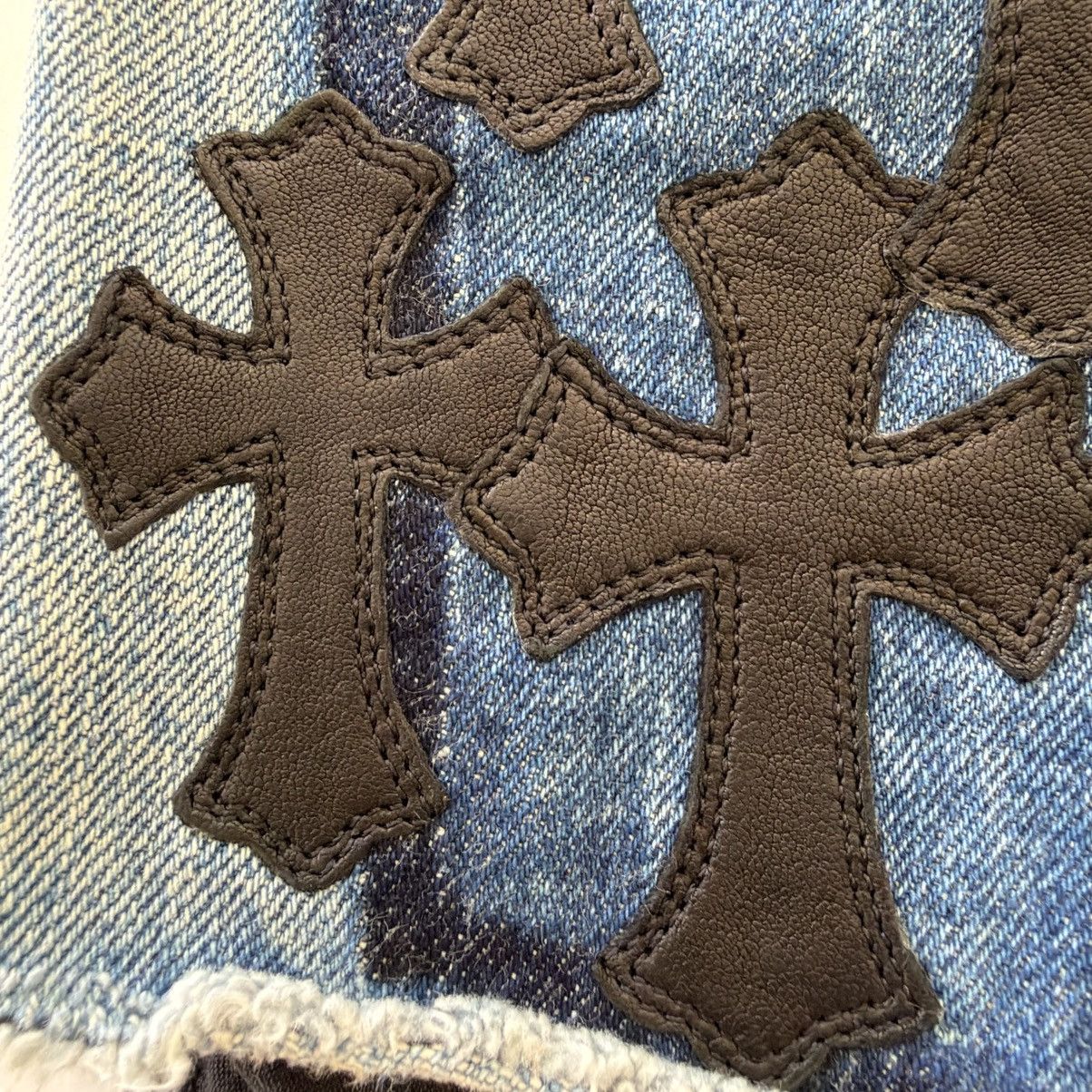 Chrome Hearts Chrome Hearts Studded Leather Cross Patch Denim Shorts Size US 26 / EU 42 - 6 Thumbnail